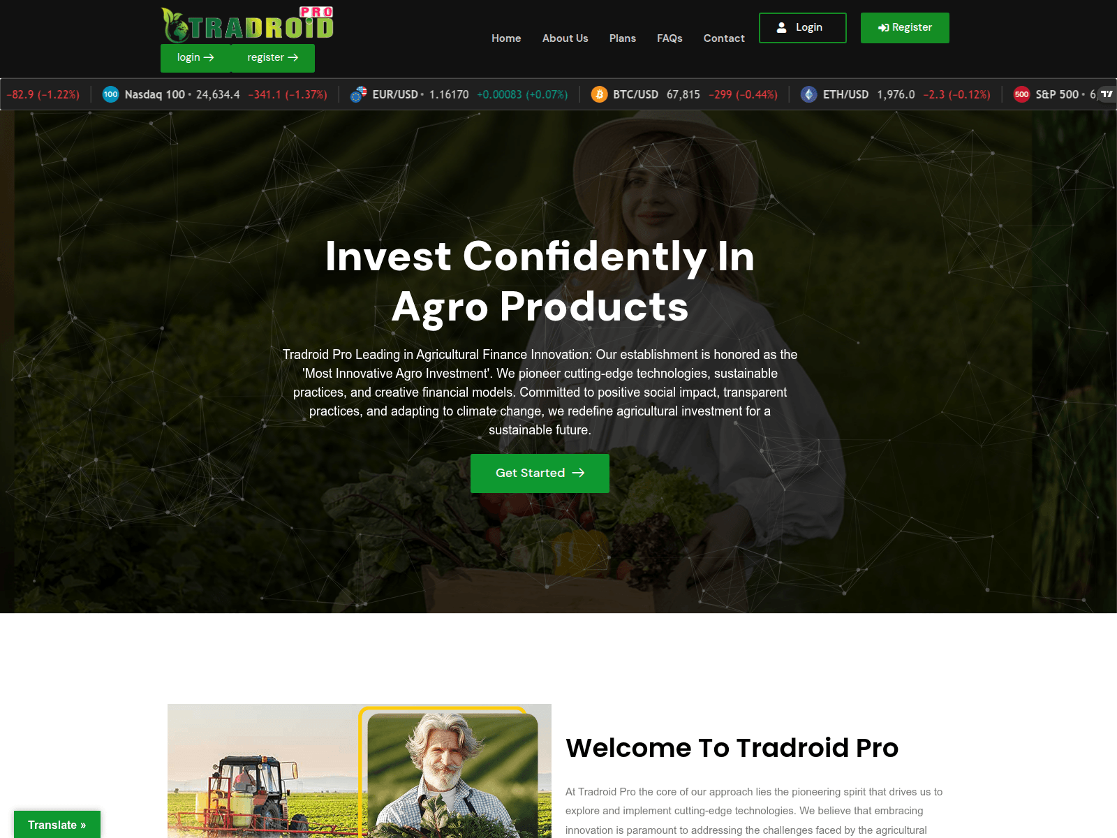 Screenshot of tradroidpro.com