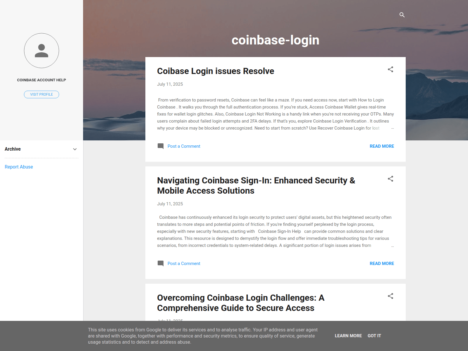 Screenshot of coinbase-login-access.blogspot.sk