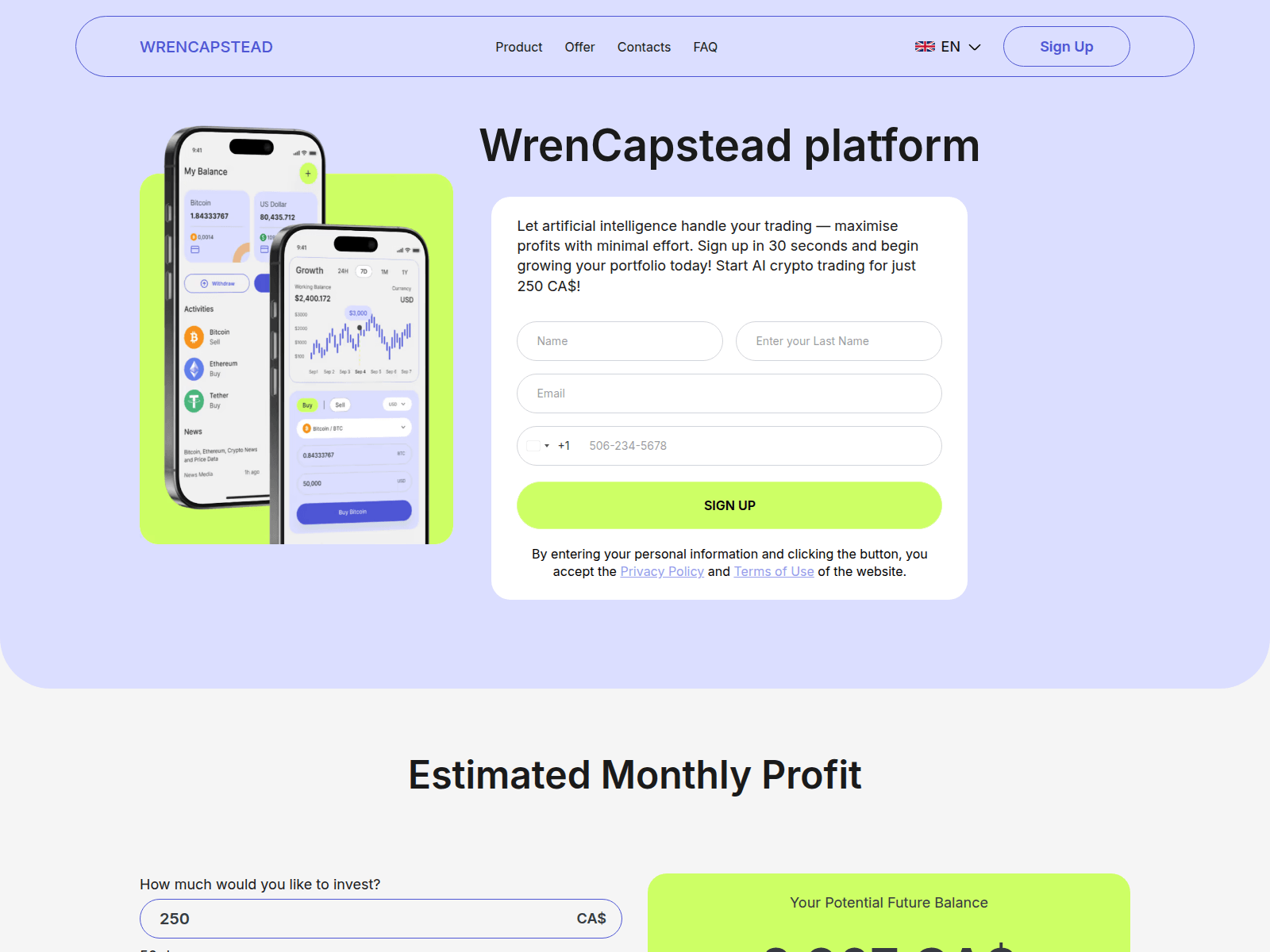 Forensic screenshot of wrencapstead.com