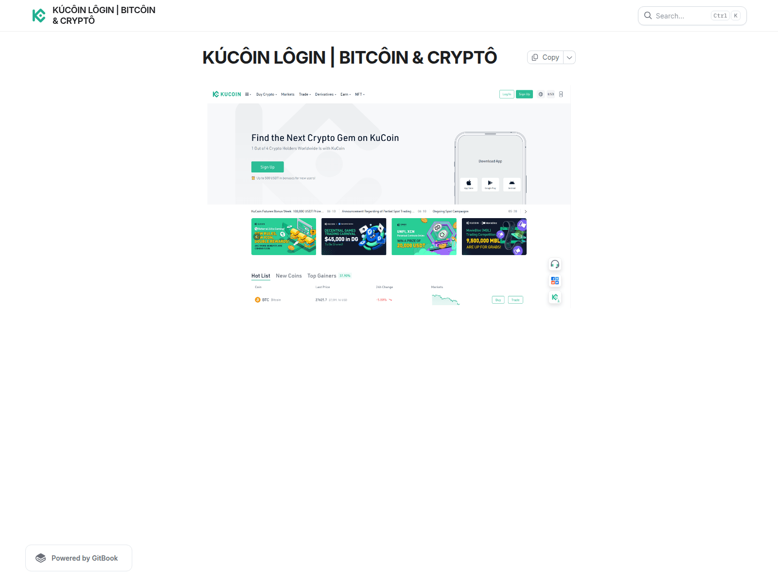 Forensic screenshot of kucoin-logino.gitbook.io