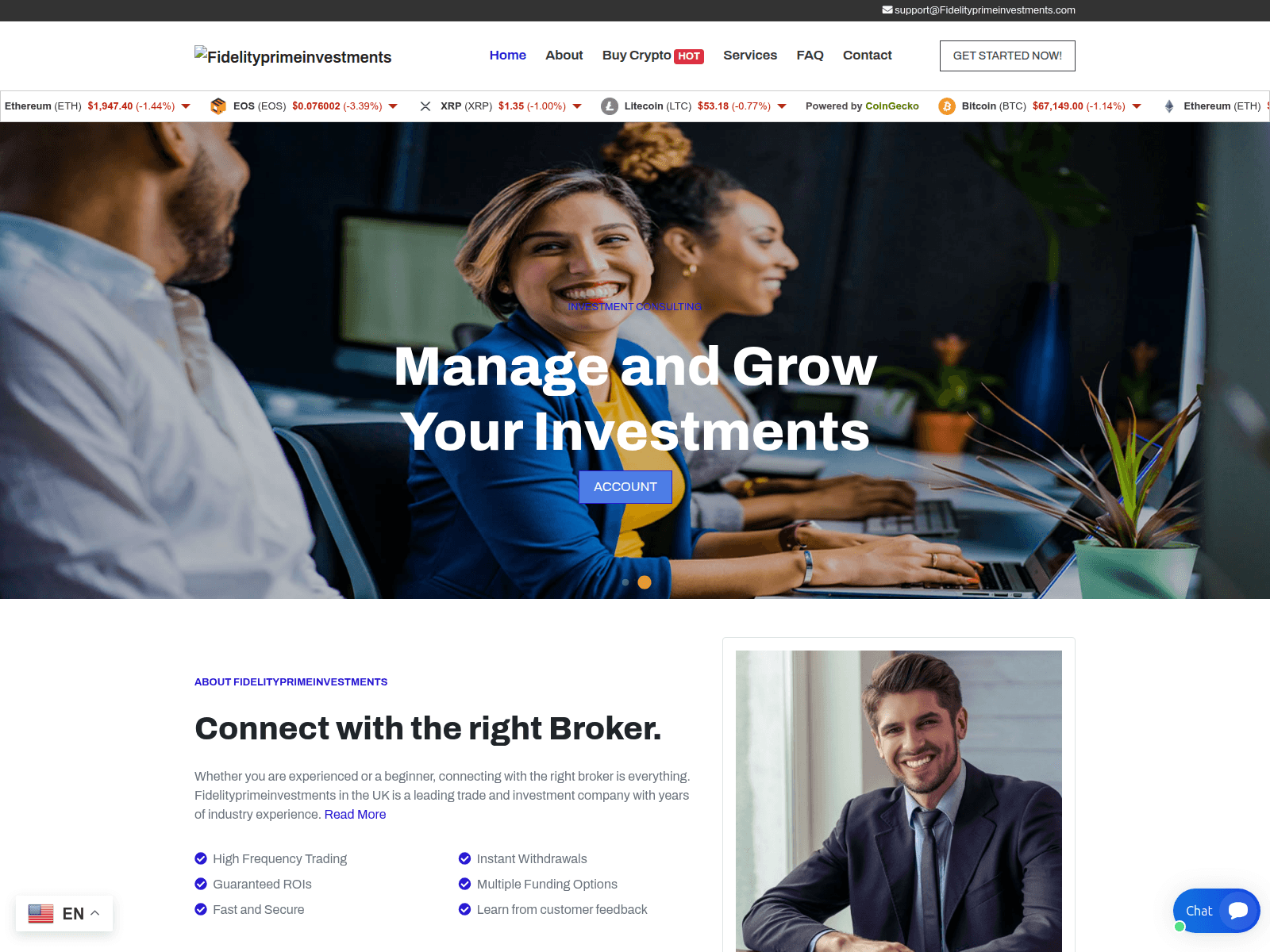 Screenshot of mail.fidelityprimeinvestments.com