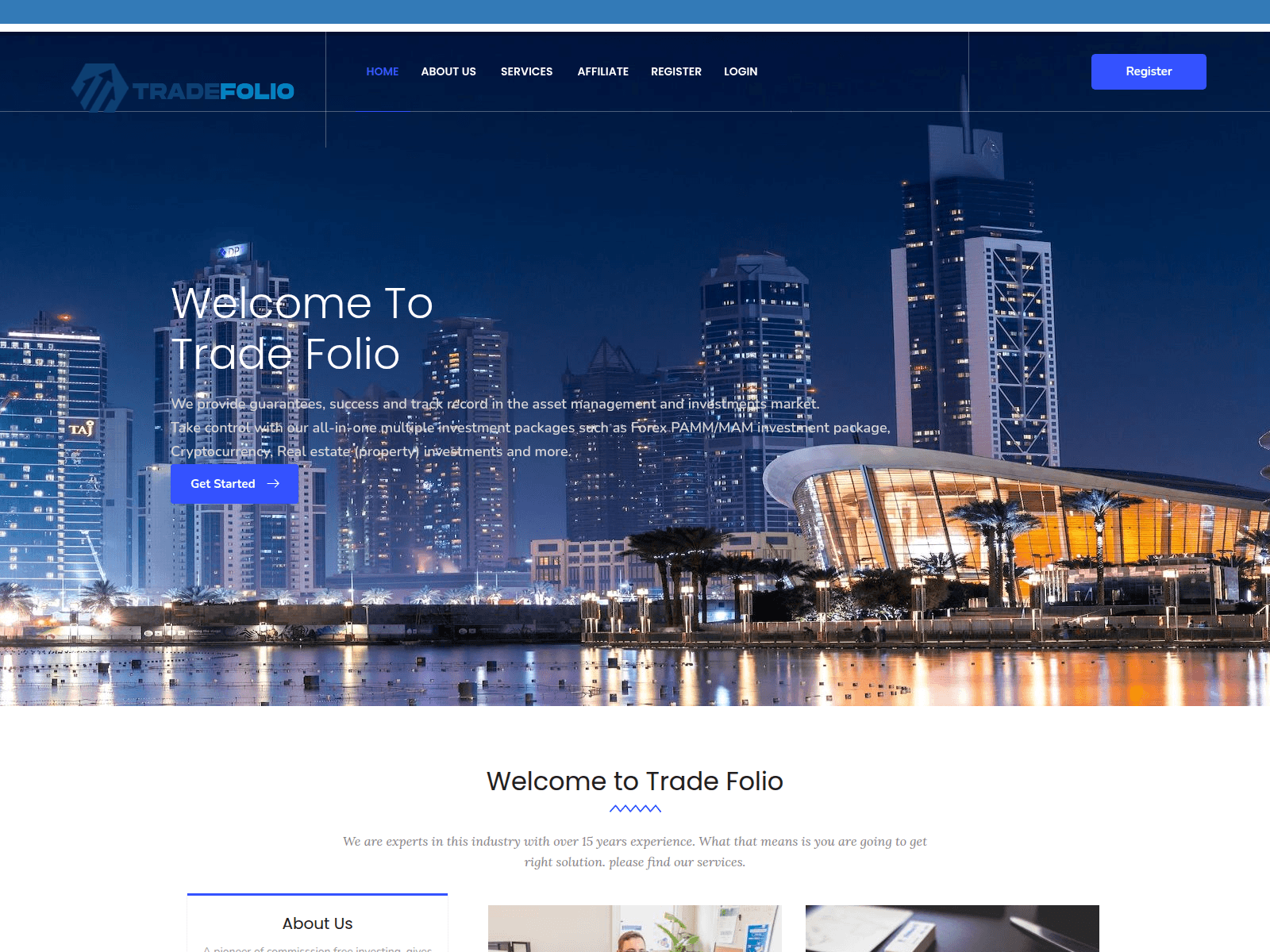 Screenshot of tradefolio.net