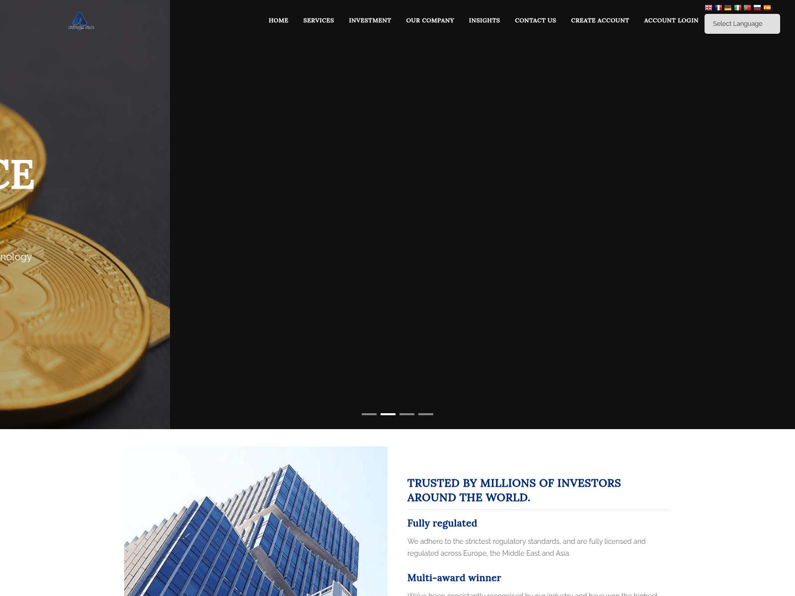 Screenshot of universaltradenet.com