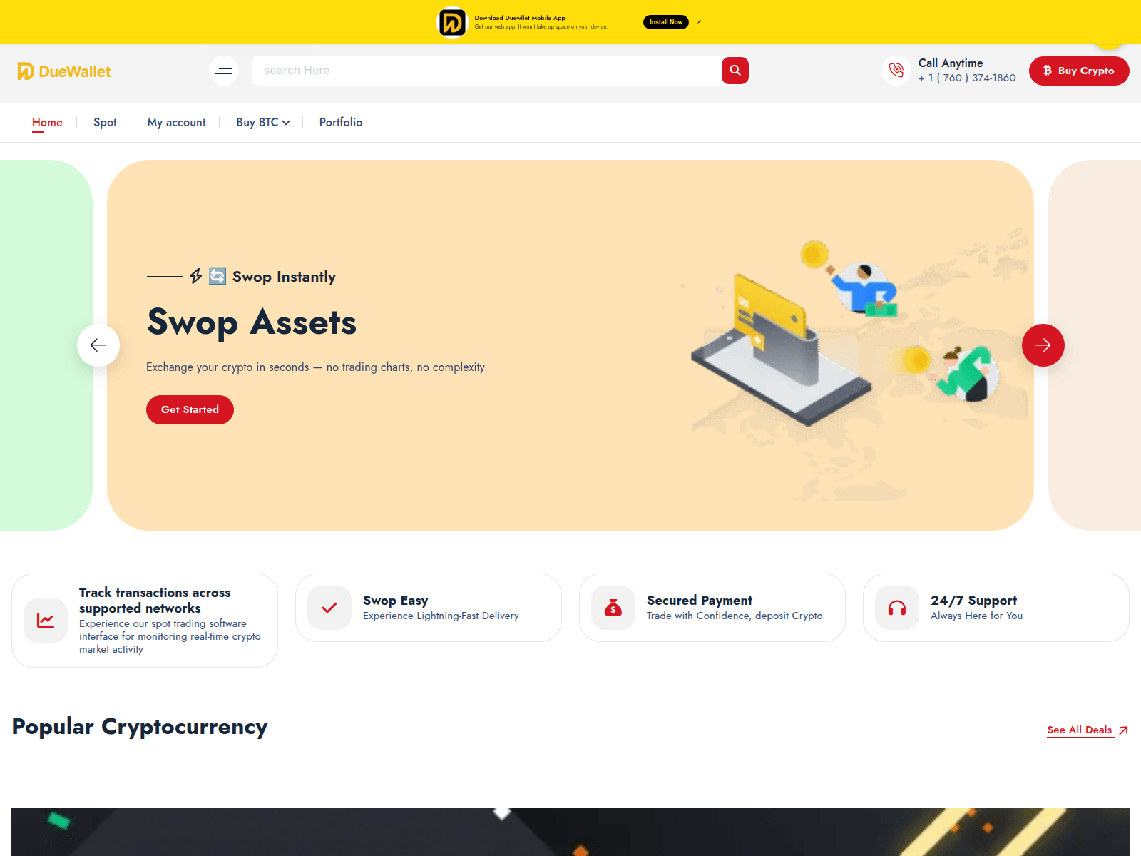 Forensic screenshot of duewallet.net