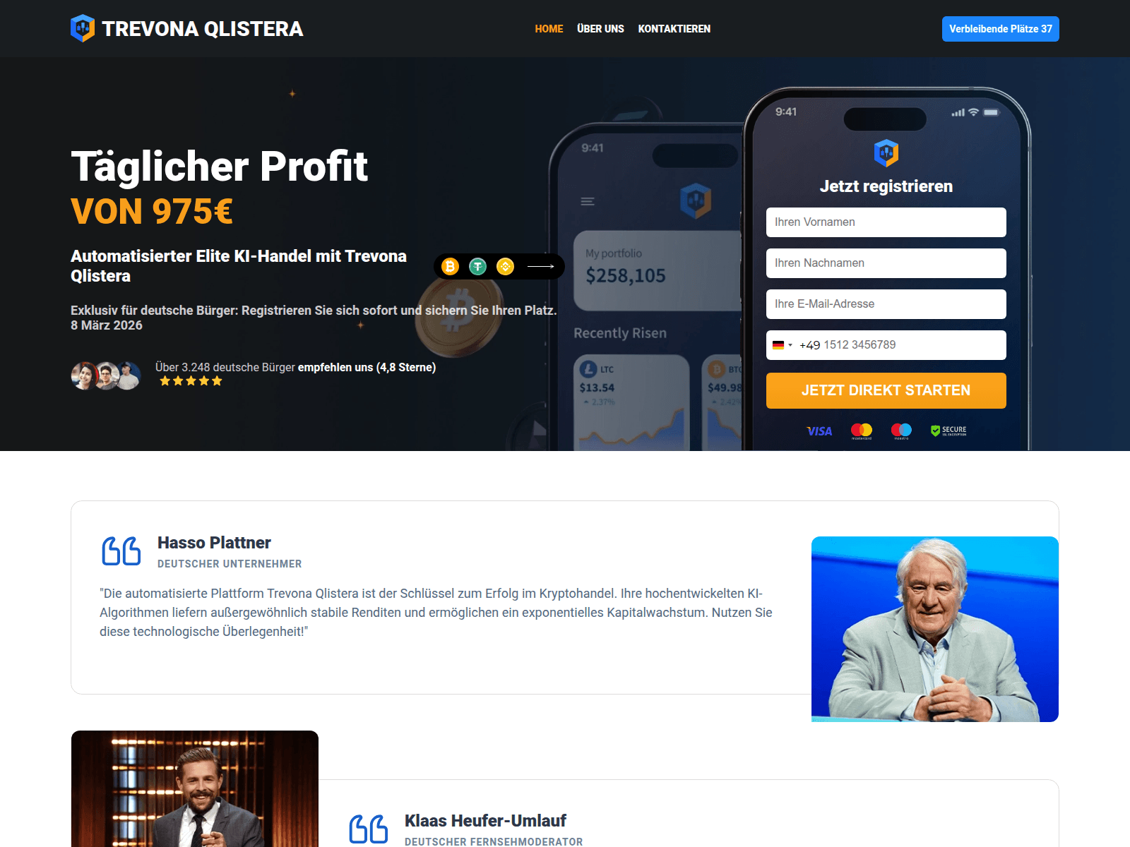 Screenshot of trevona-qlistera.net