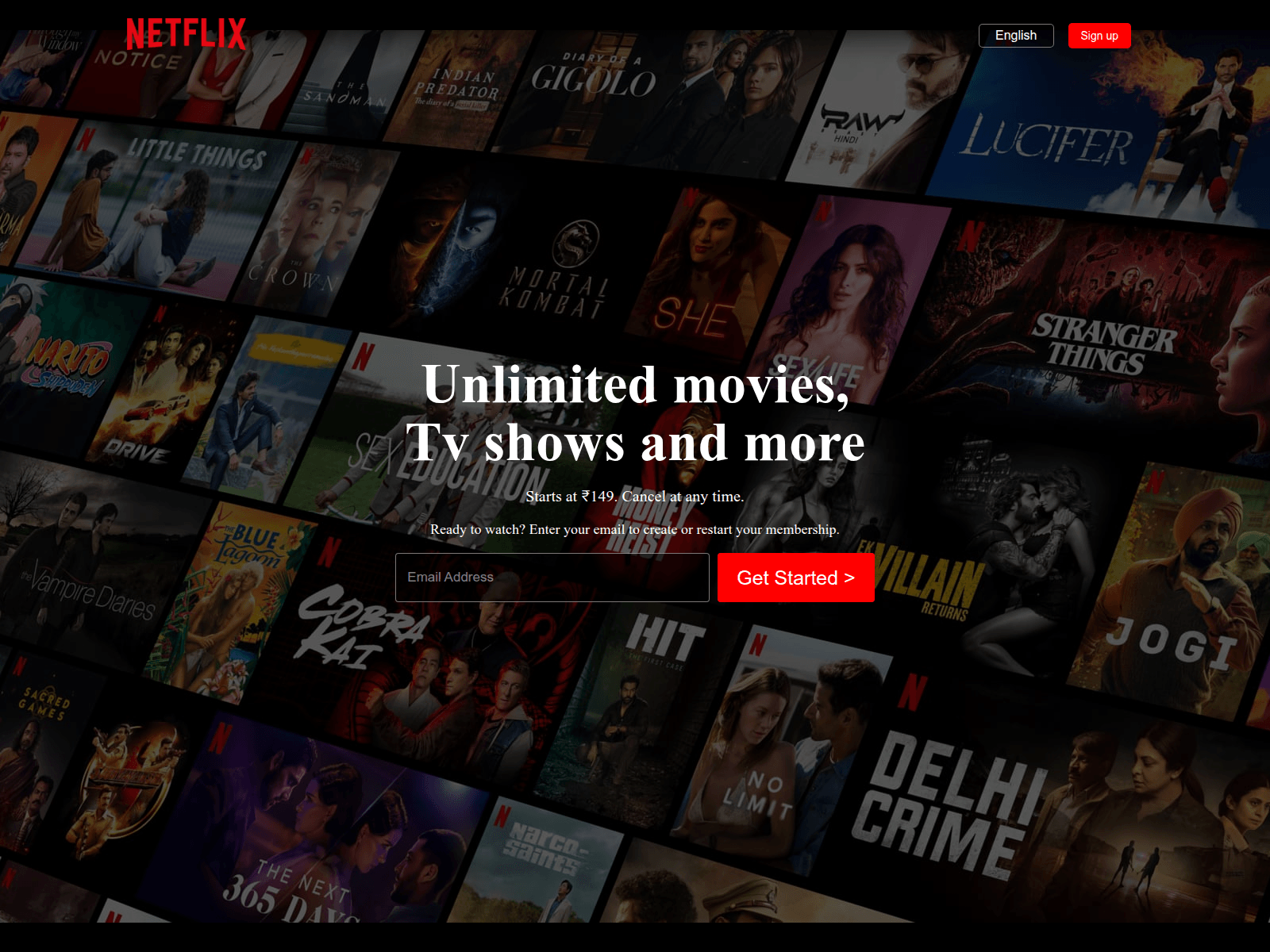 Forensic screenshot of netflix-ui-ux-landing-page.vercel.app