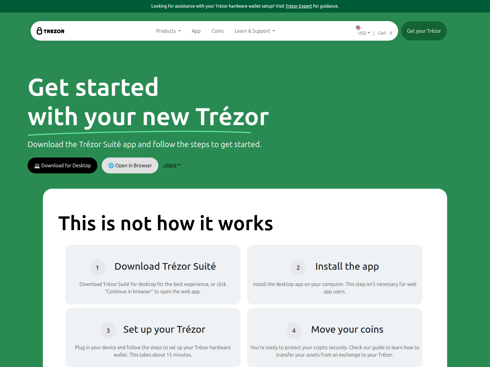 Forensic screenshot of trezor-support.vercel.app
