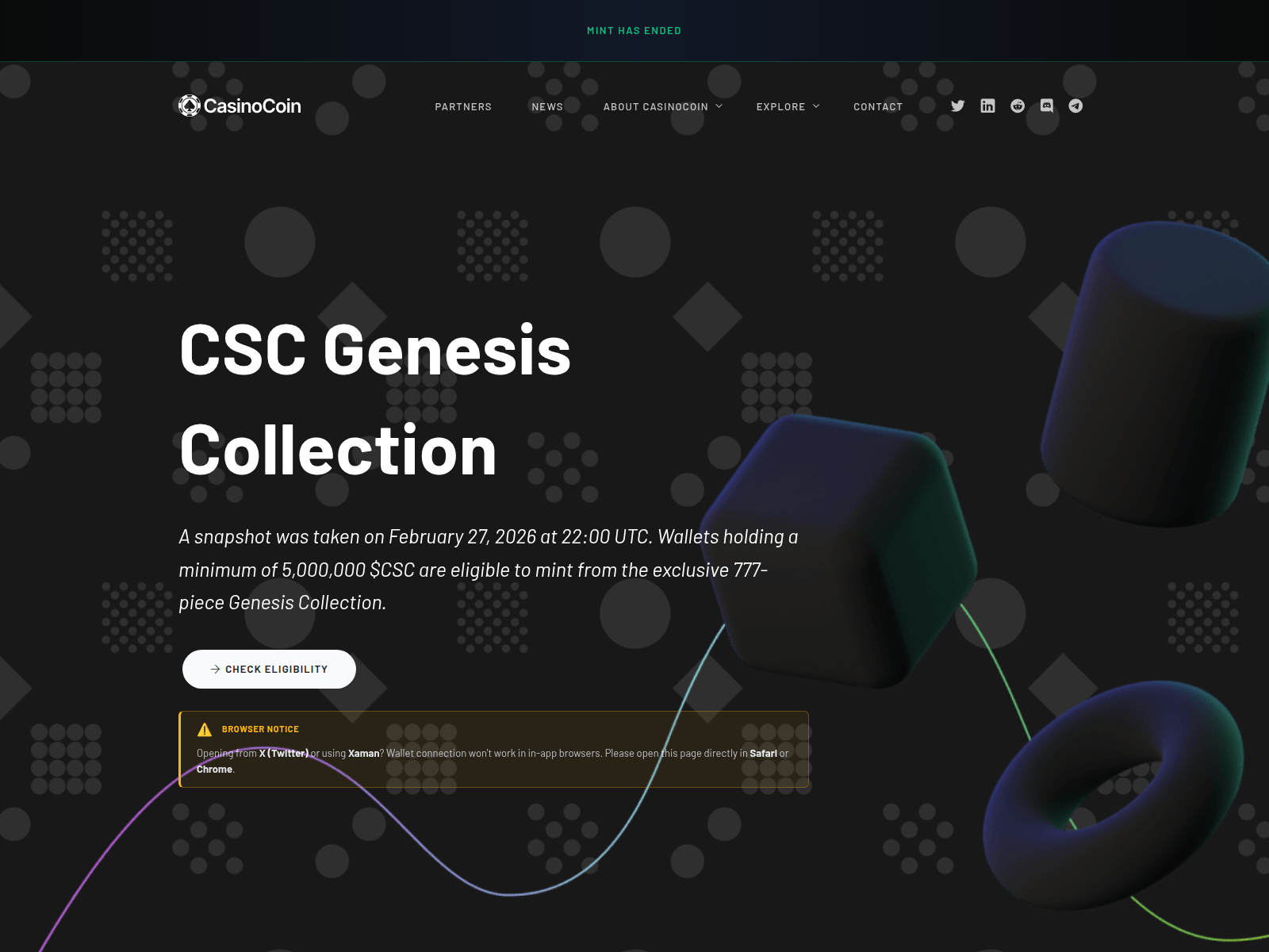 Screenshot of nft-casinocoin.com