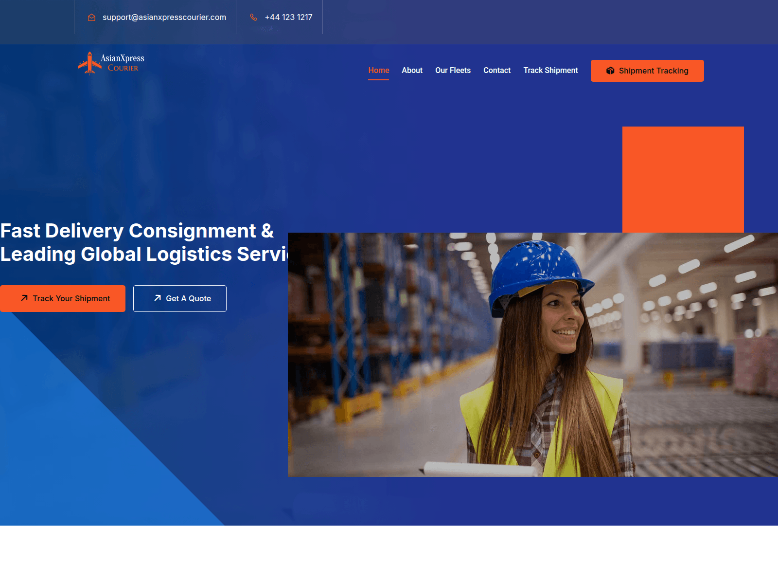 Screenshot of asianxpresscourier.com