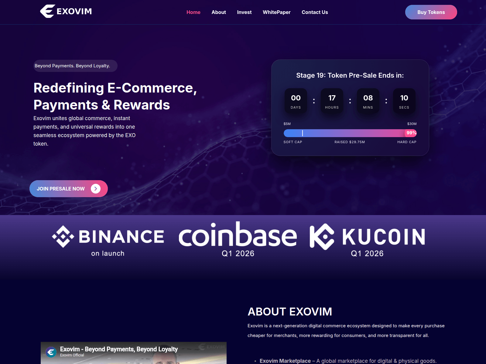 Forensic screenshot of exovim.net
