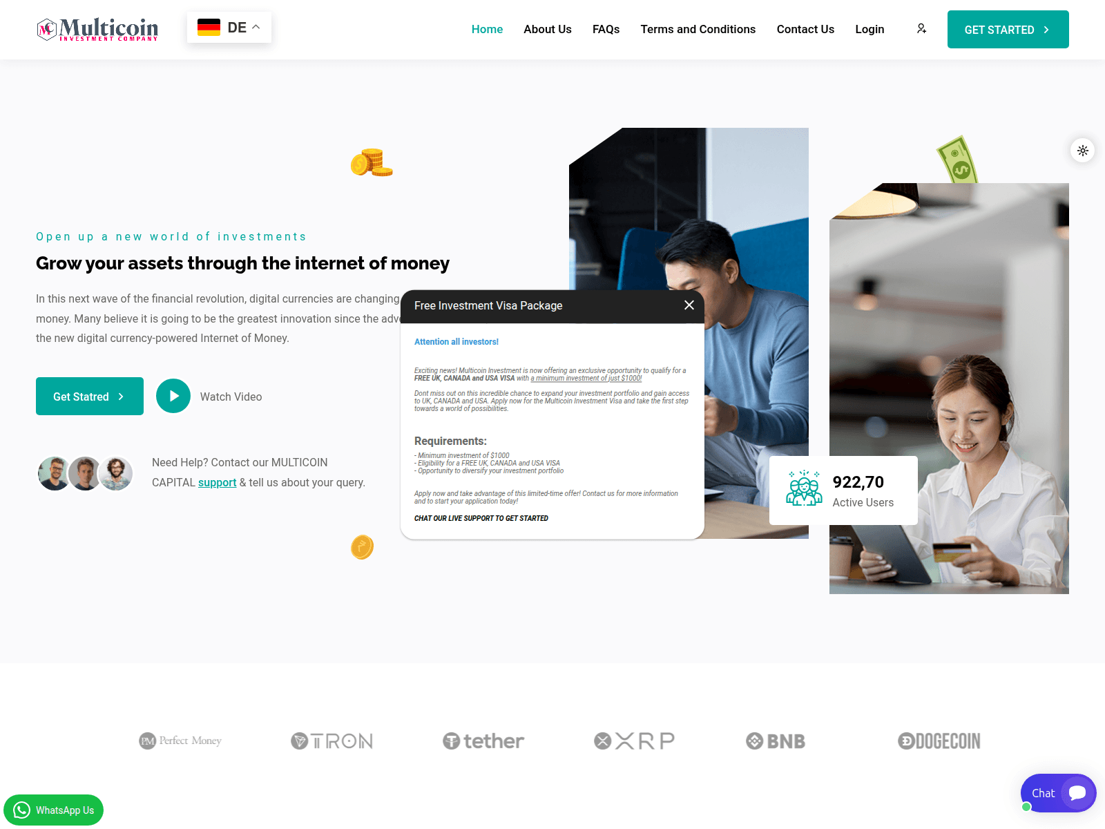 Forensic screenshot of multicoin-invest.com