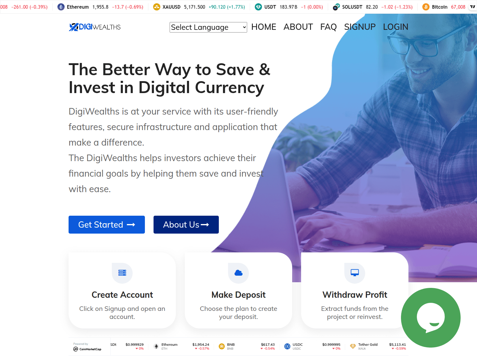 Screenshot of digiwealths.com