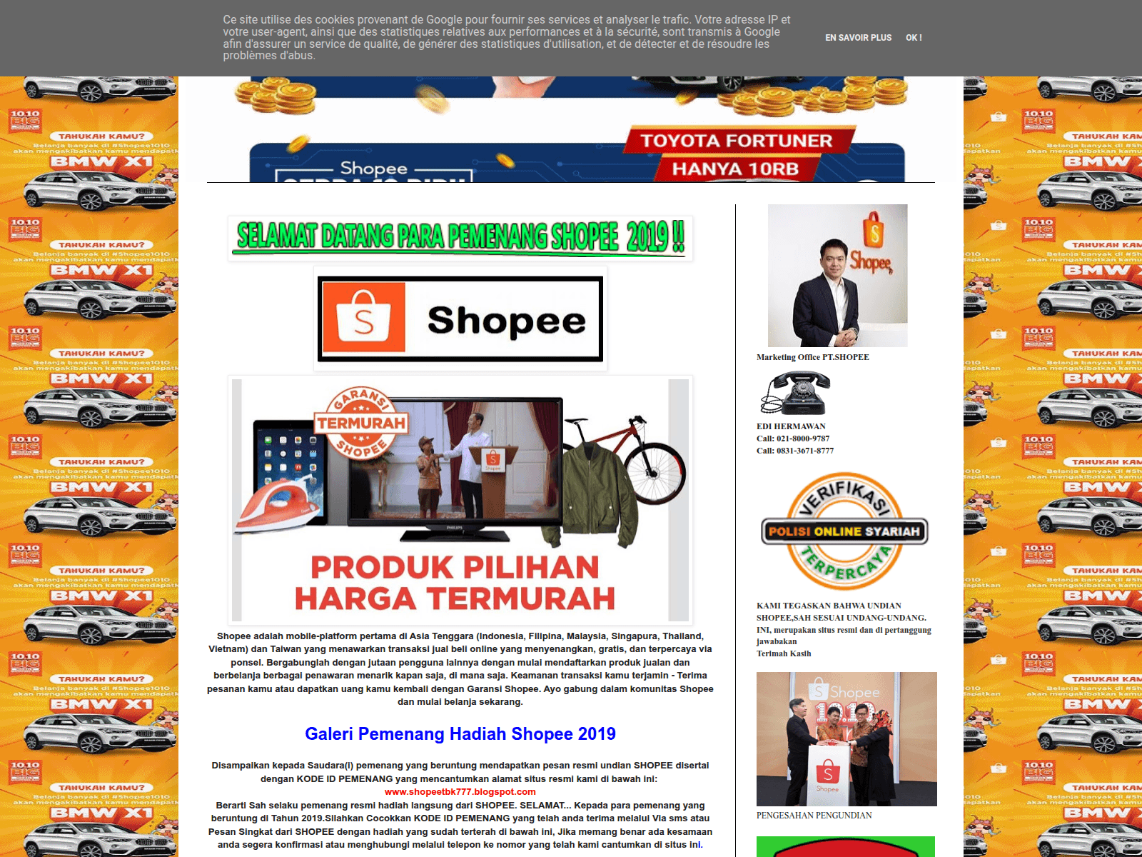 Screenshot of shopeetbk777.blogspot.com