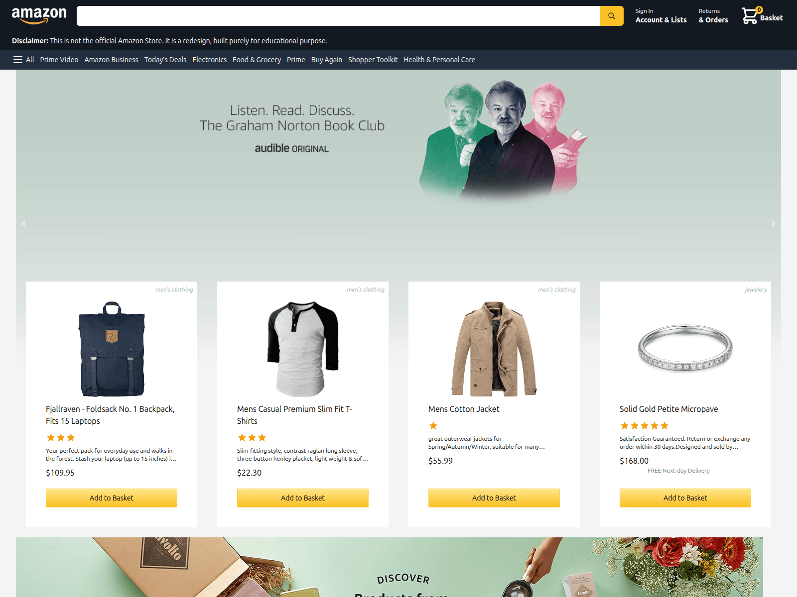 Screenshot of amazon-clone-three-ashen.vercel.app
