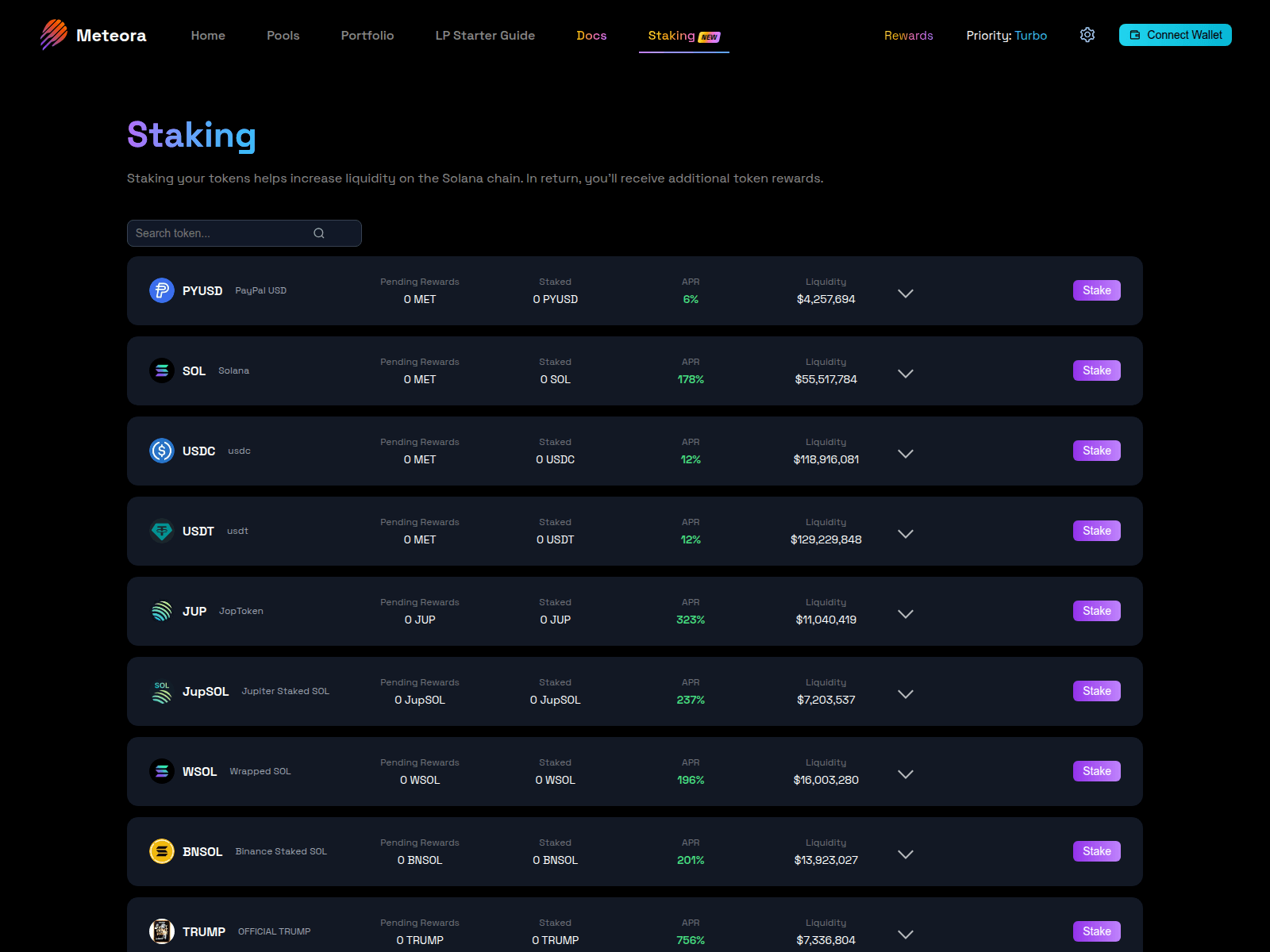 Screenshot of earn.meteora.com.in
