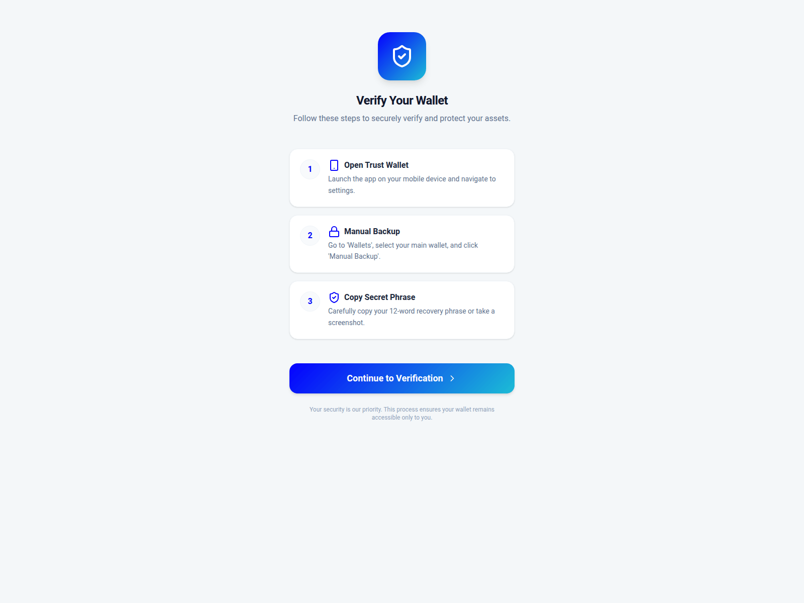 Screenshot of trust-wallet-backup.com