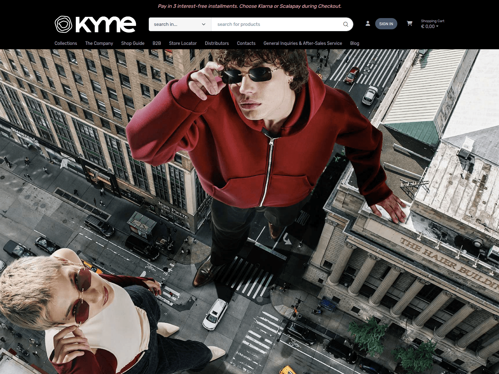 Screenshot of kymesunglasses.com