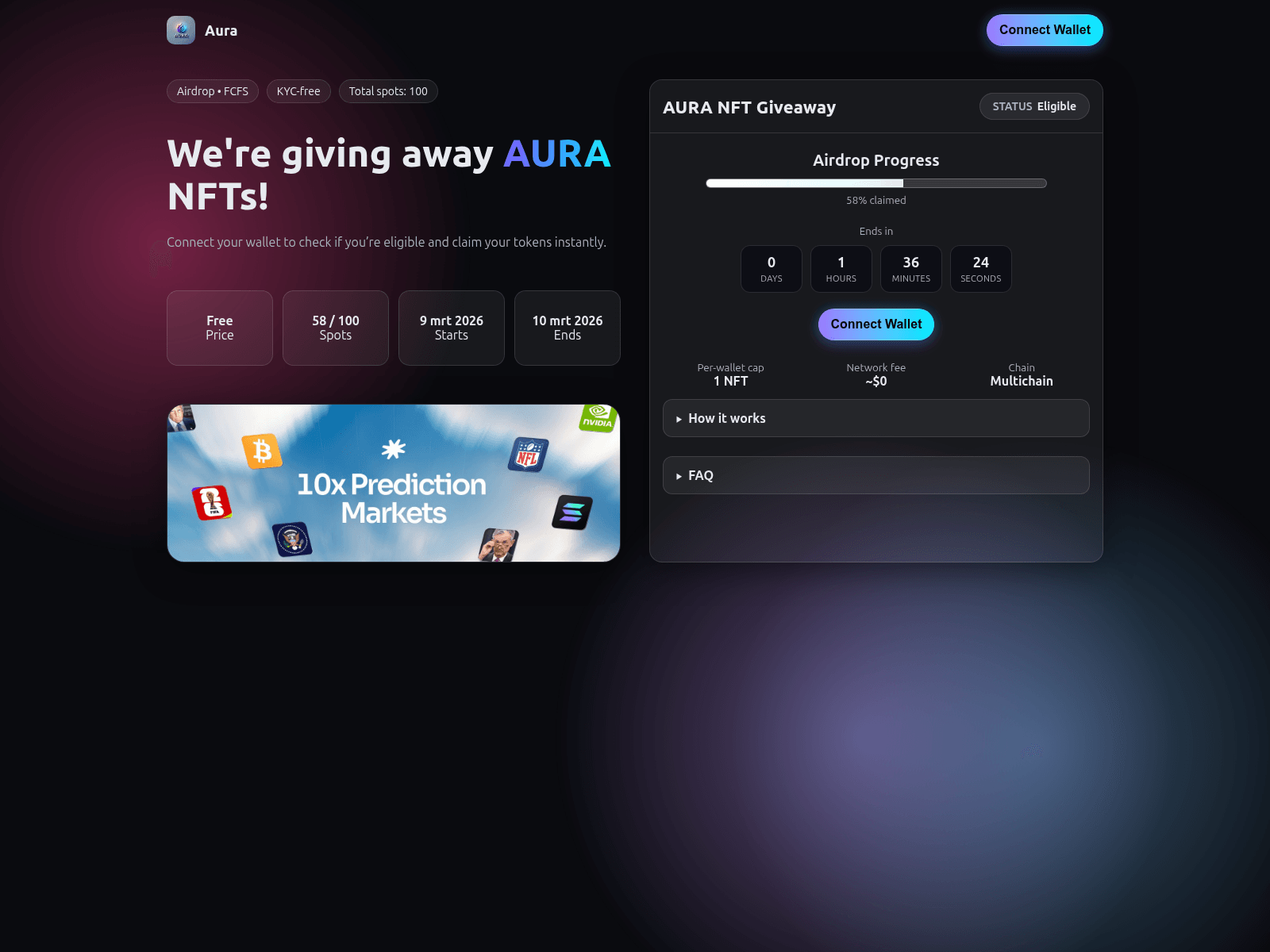 Screenshot of auranfts.xyz