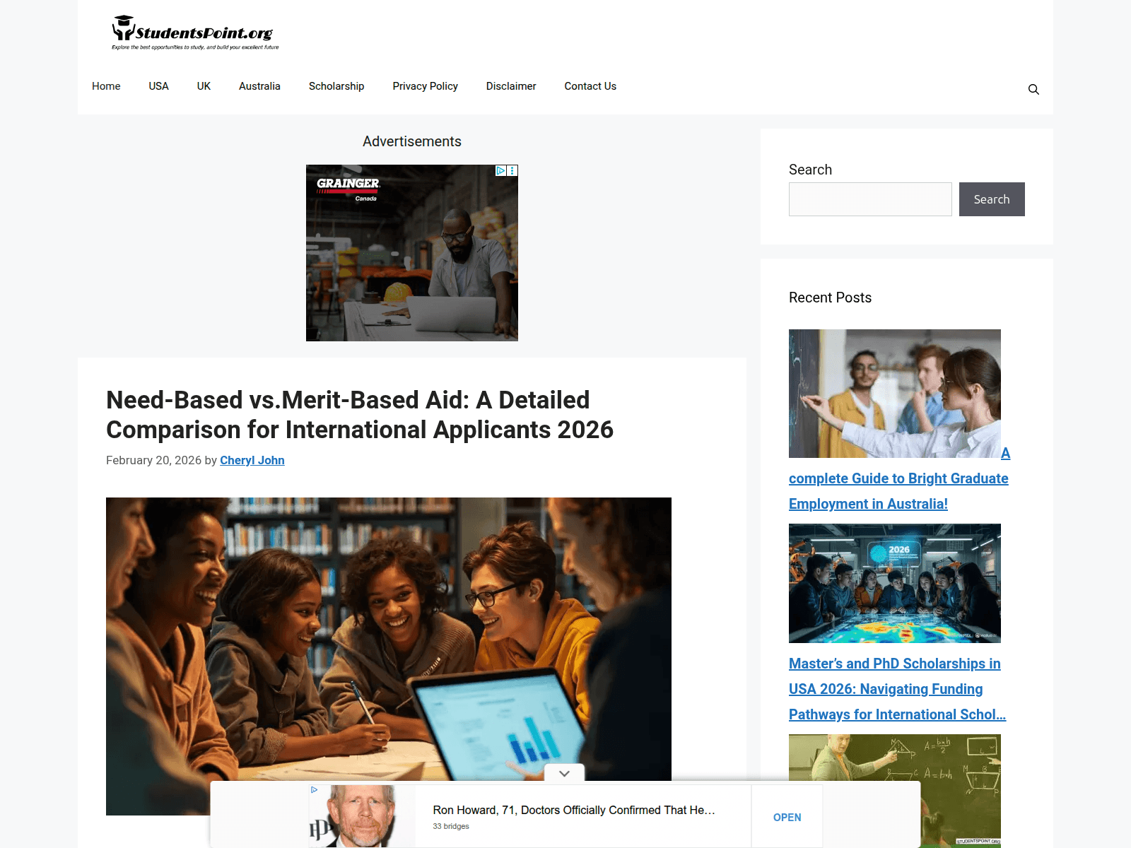 Screenshot of studentspoint.org