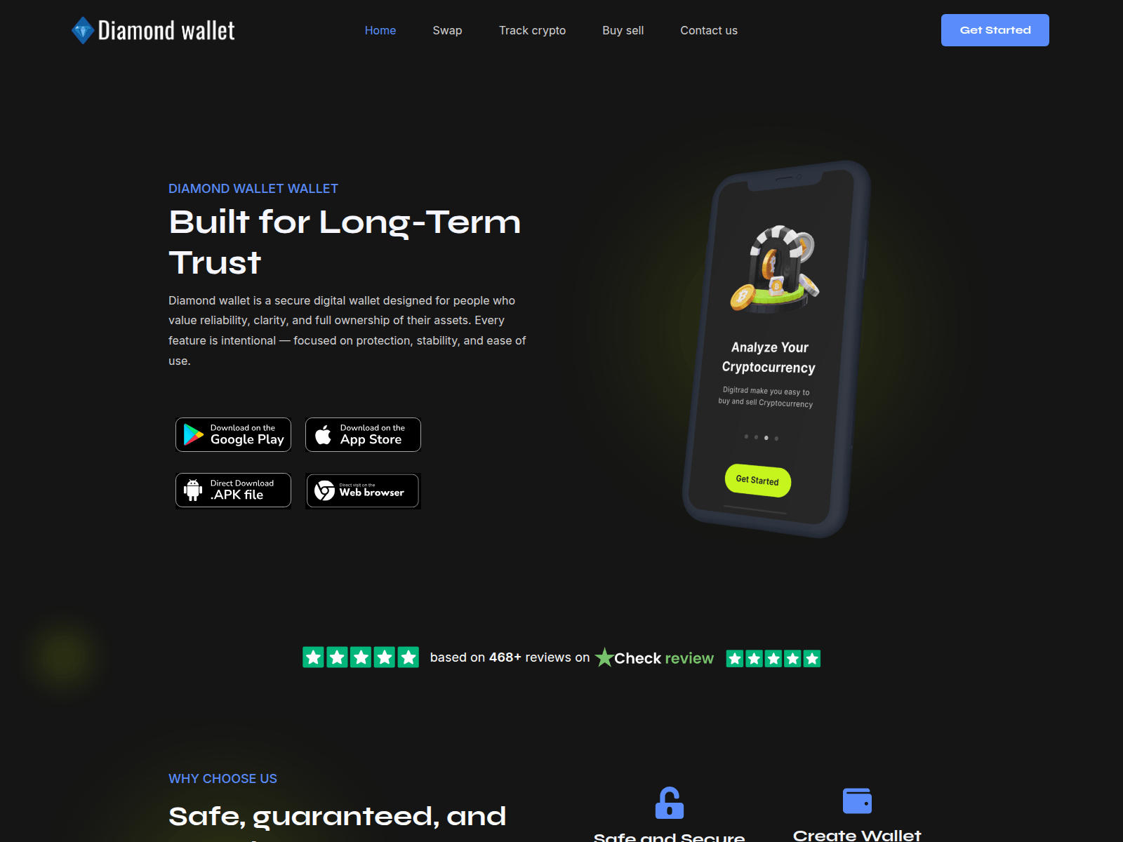 Screenshot of diamondwallet.net