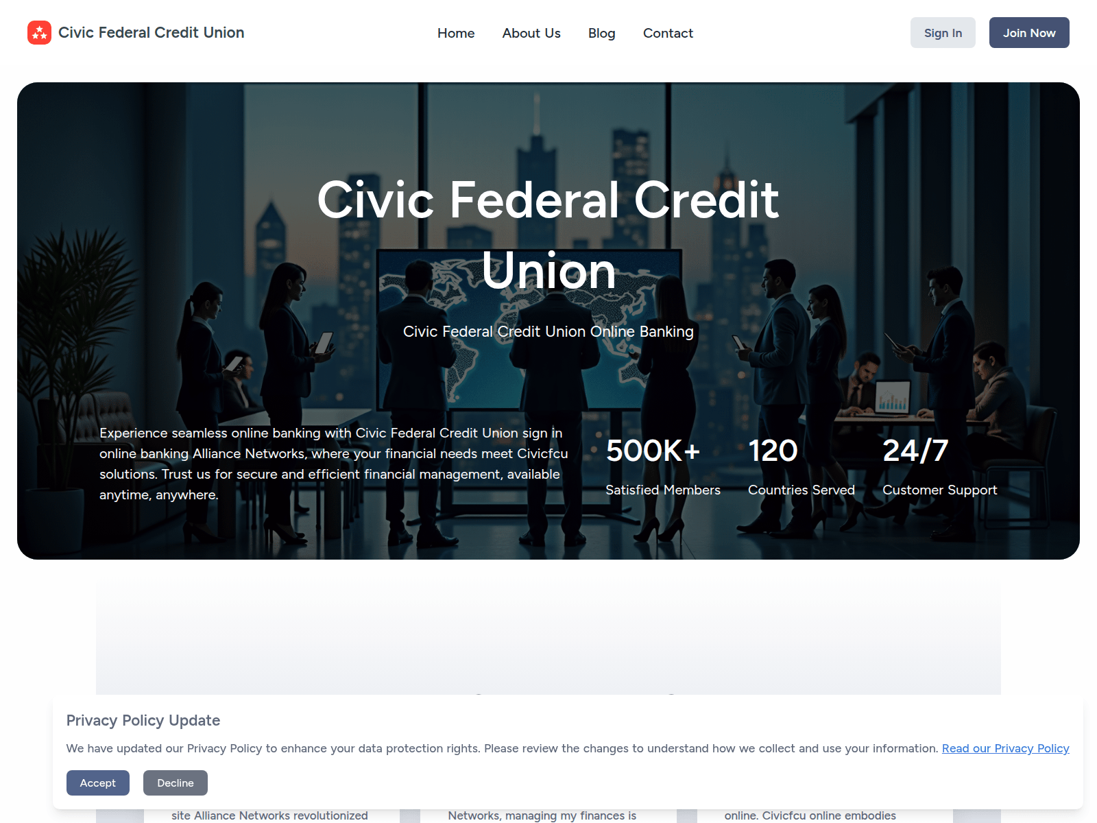 Screenshot of civic-federal-credit-union.org