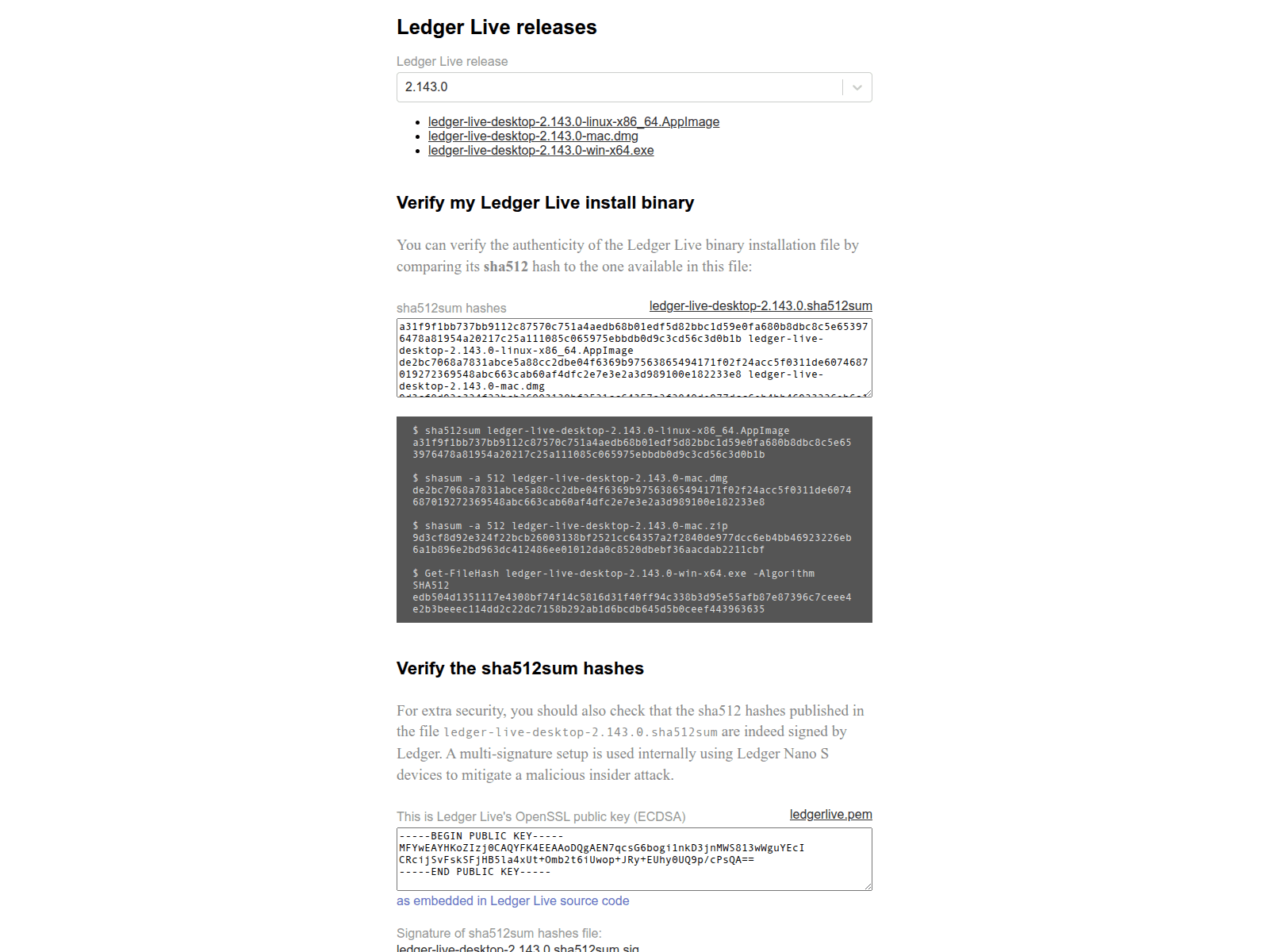 Screenshot of live.ledger.tools/lld-signatures