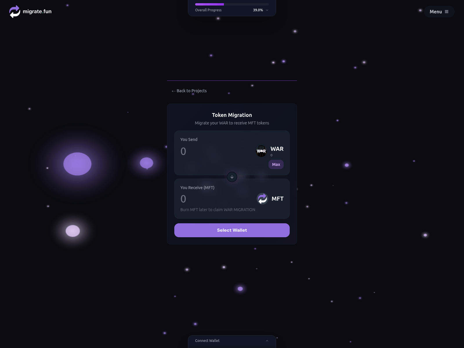 Screenshot of migrats.fun