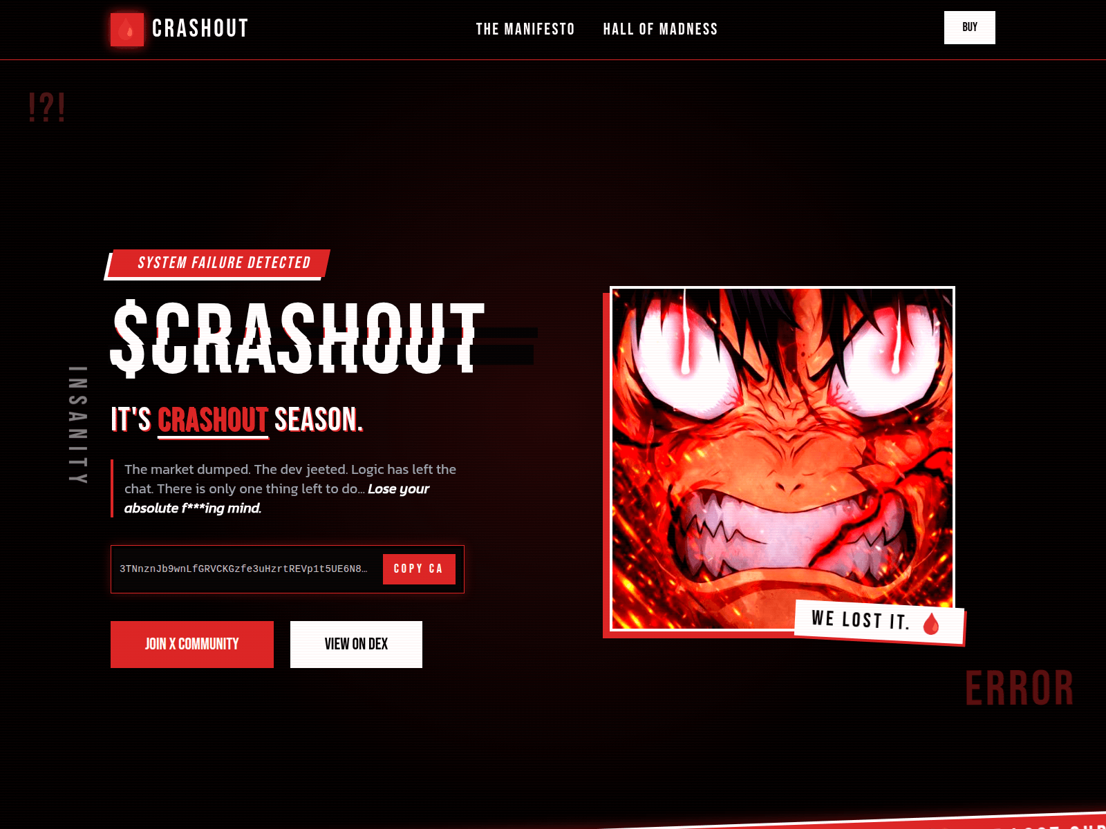 Screenshot of crashoutsolana.fun