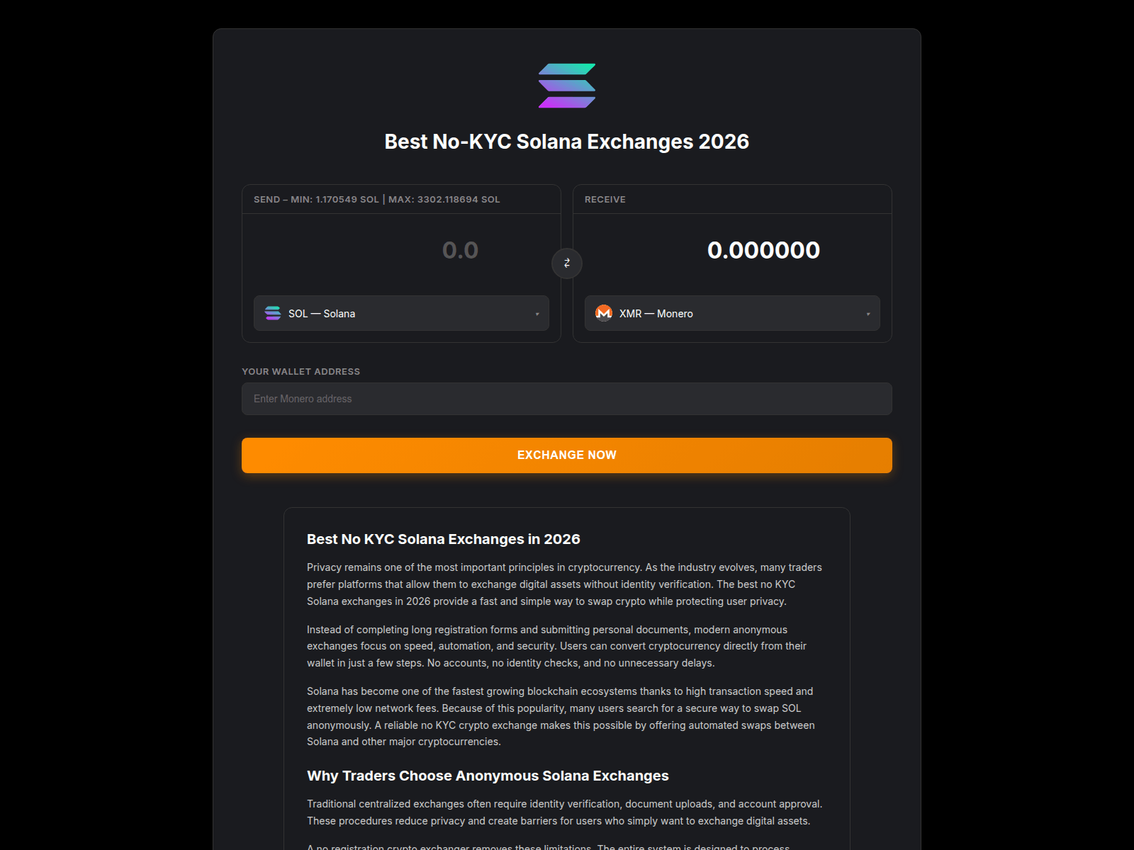 Screenshot of solana2swapper.com