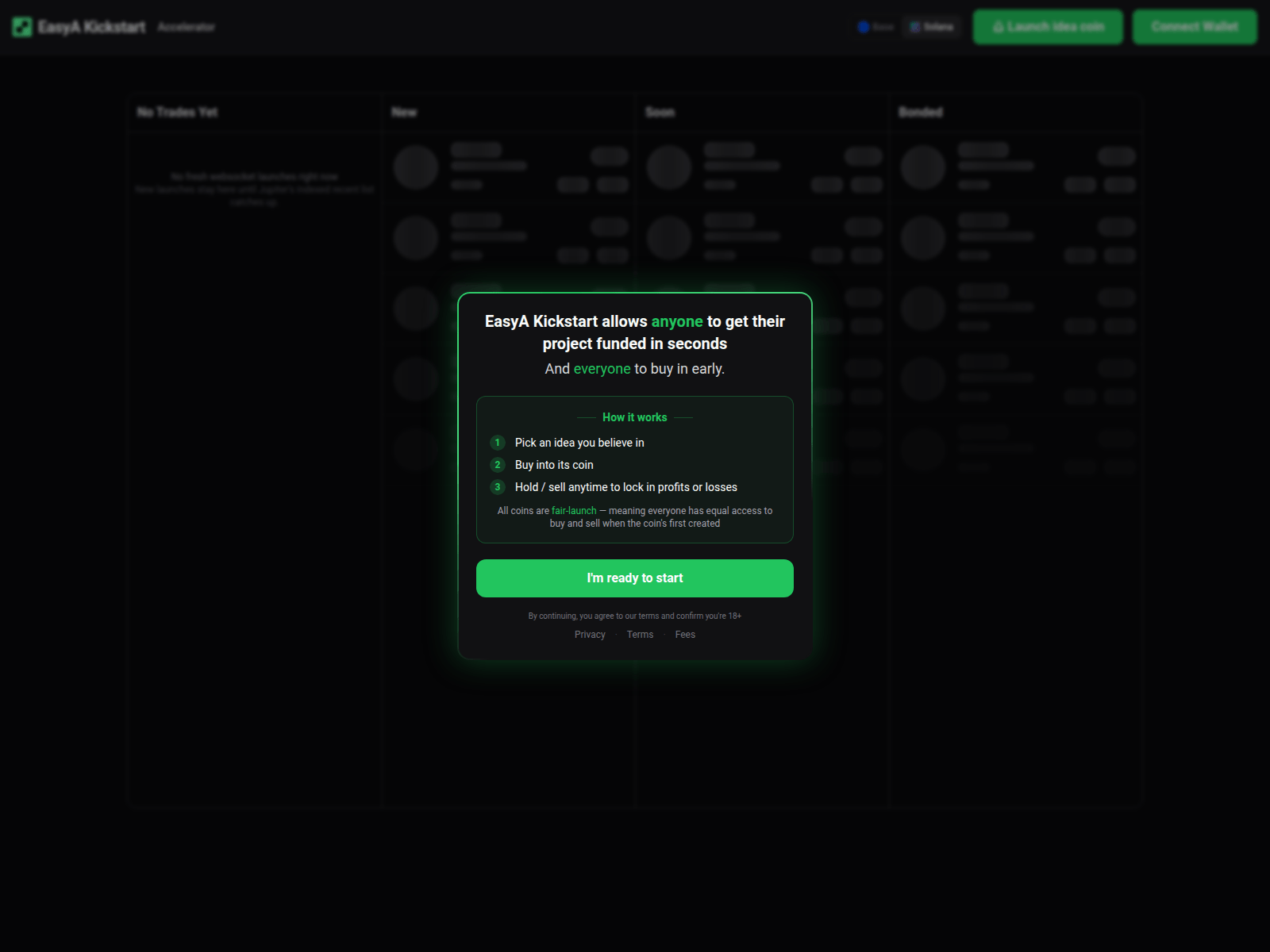 Screenshot of www.kickstart-solana.easya.io