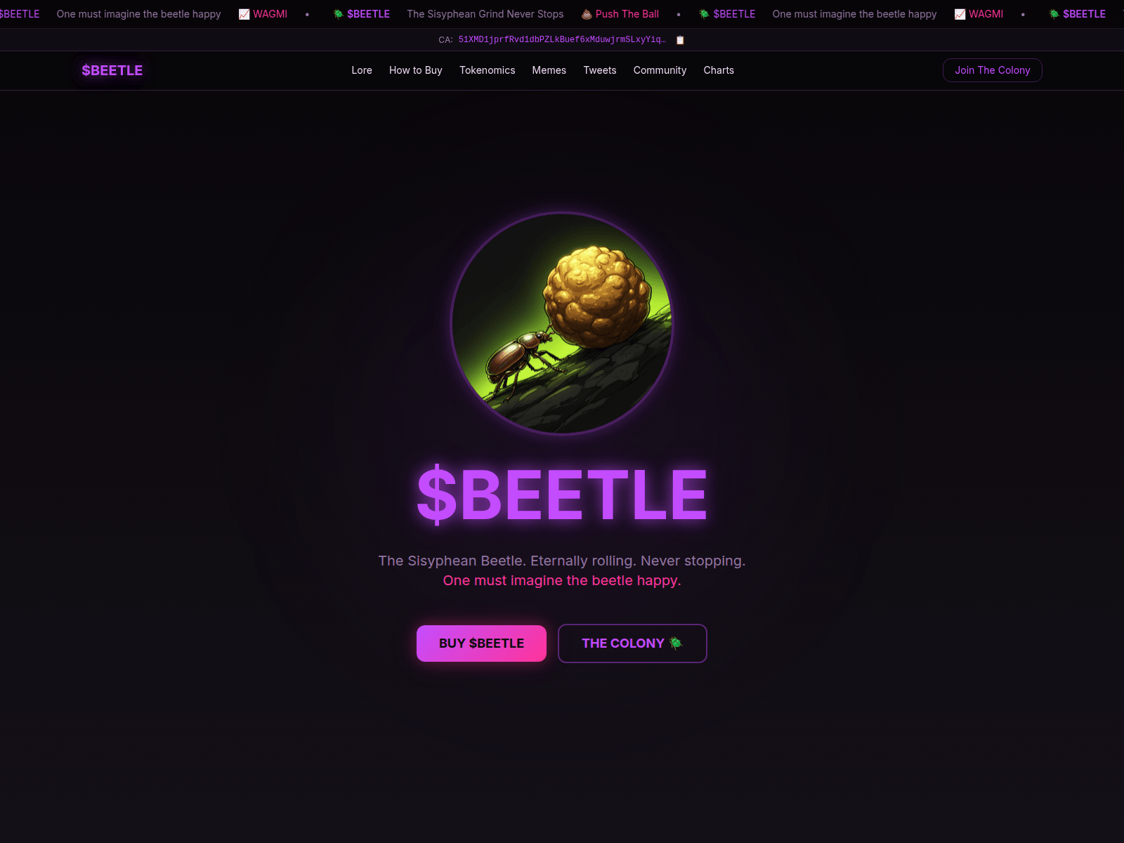 Screenshot of www.beetlesolana.xyz