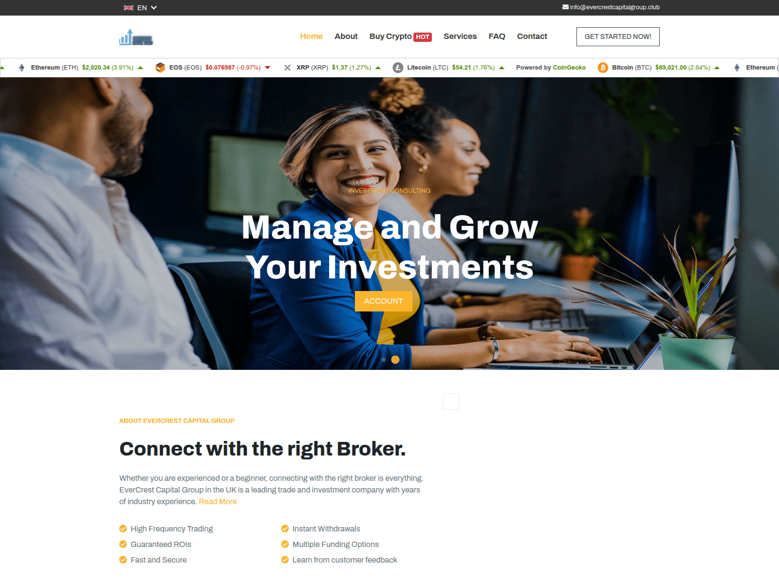 Screenshot of evercrestcapitalgroup.club