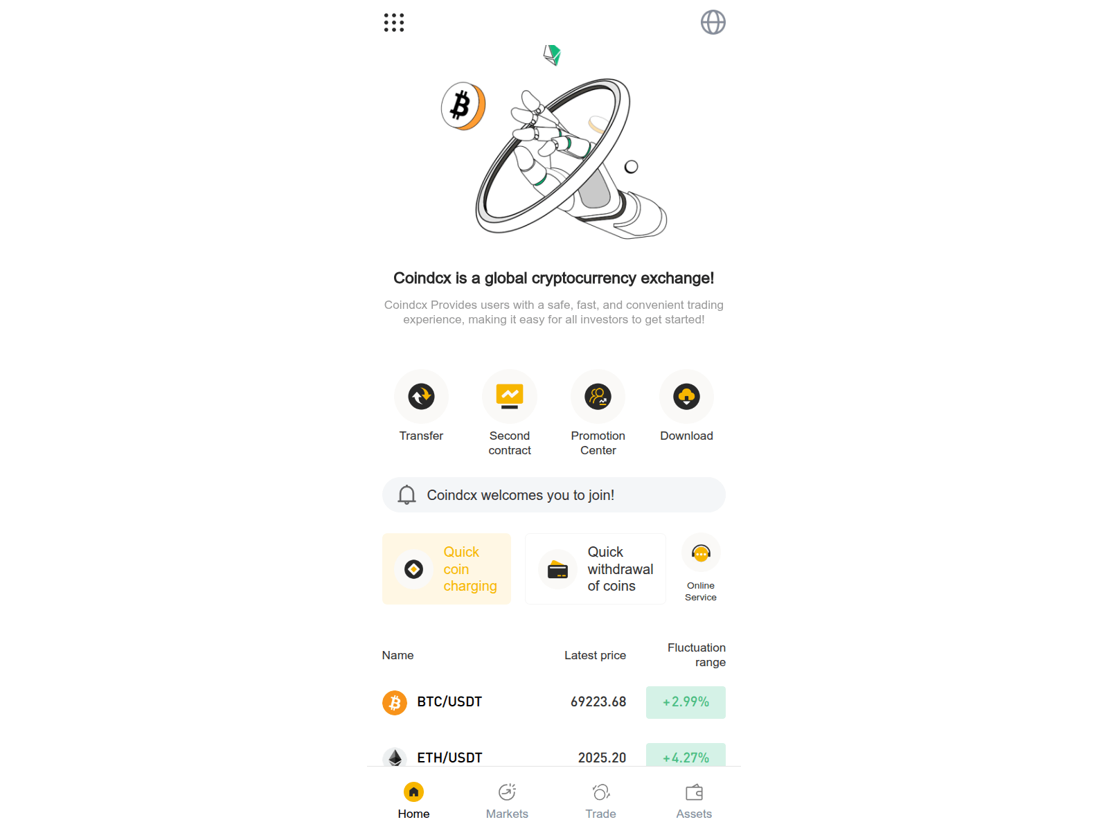 Forensic screenshot of coindcxba.com