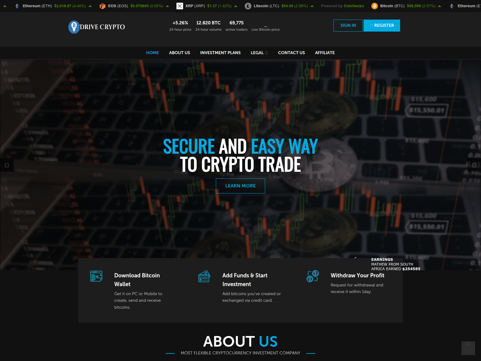 Screenshot of drivecryptoinvest.com.enginexgymsupply.com