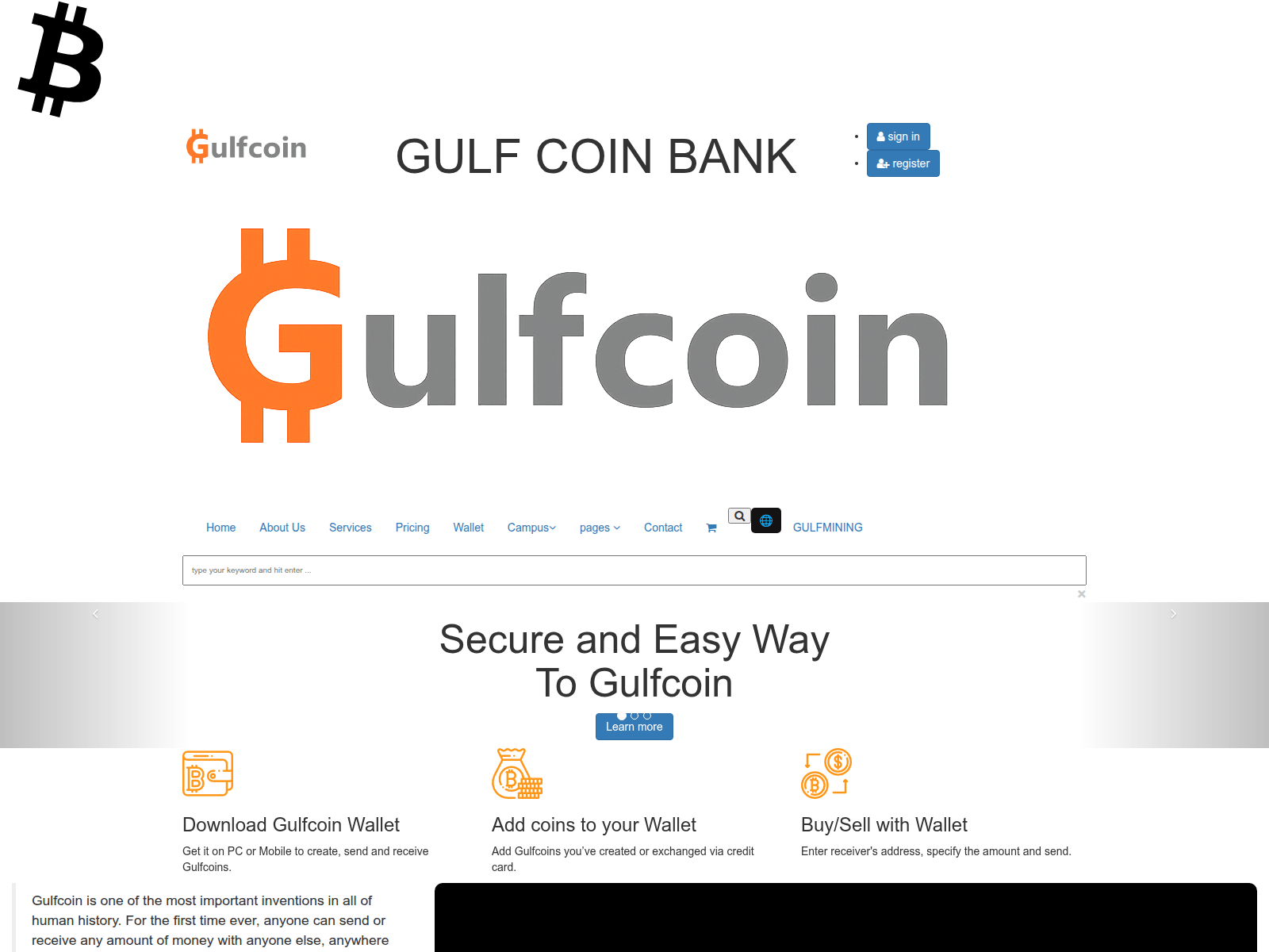 Screenshot of gulfcoinbank.com