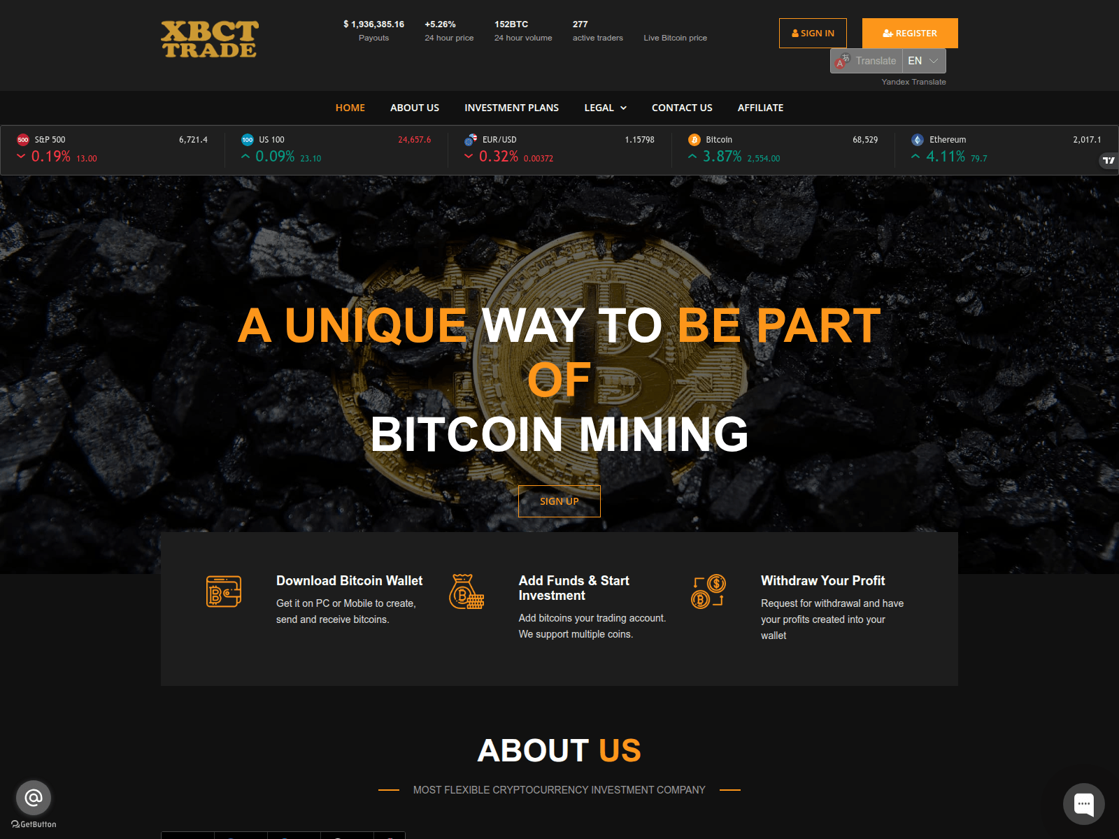 Screenshot of xbct.trade