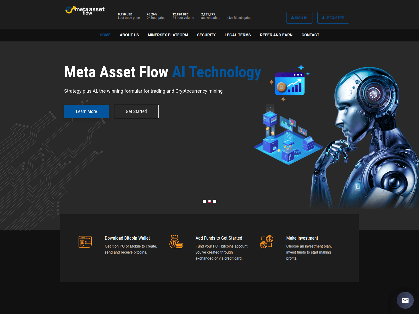 Screenshot of metassetflow.com