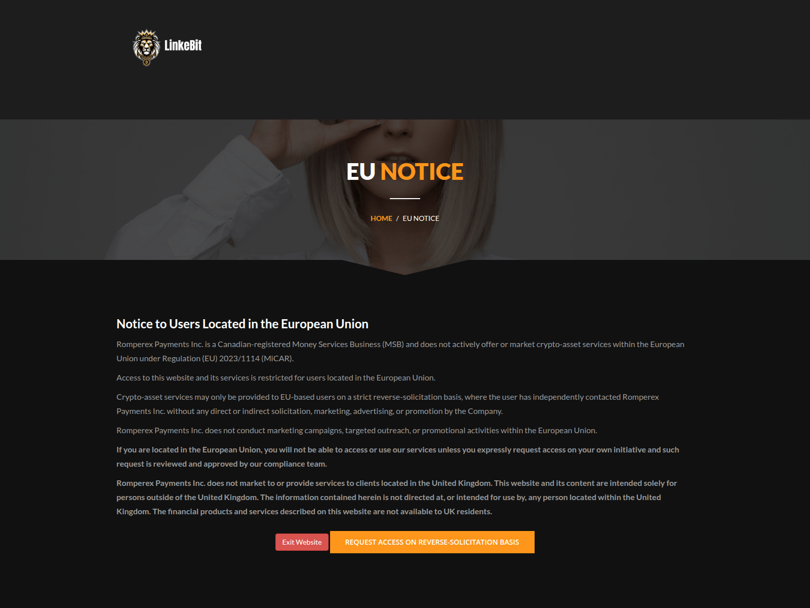 Screenshot of linkebit.com