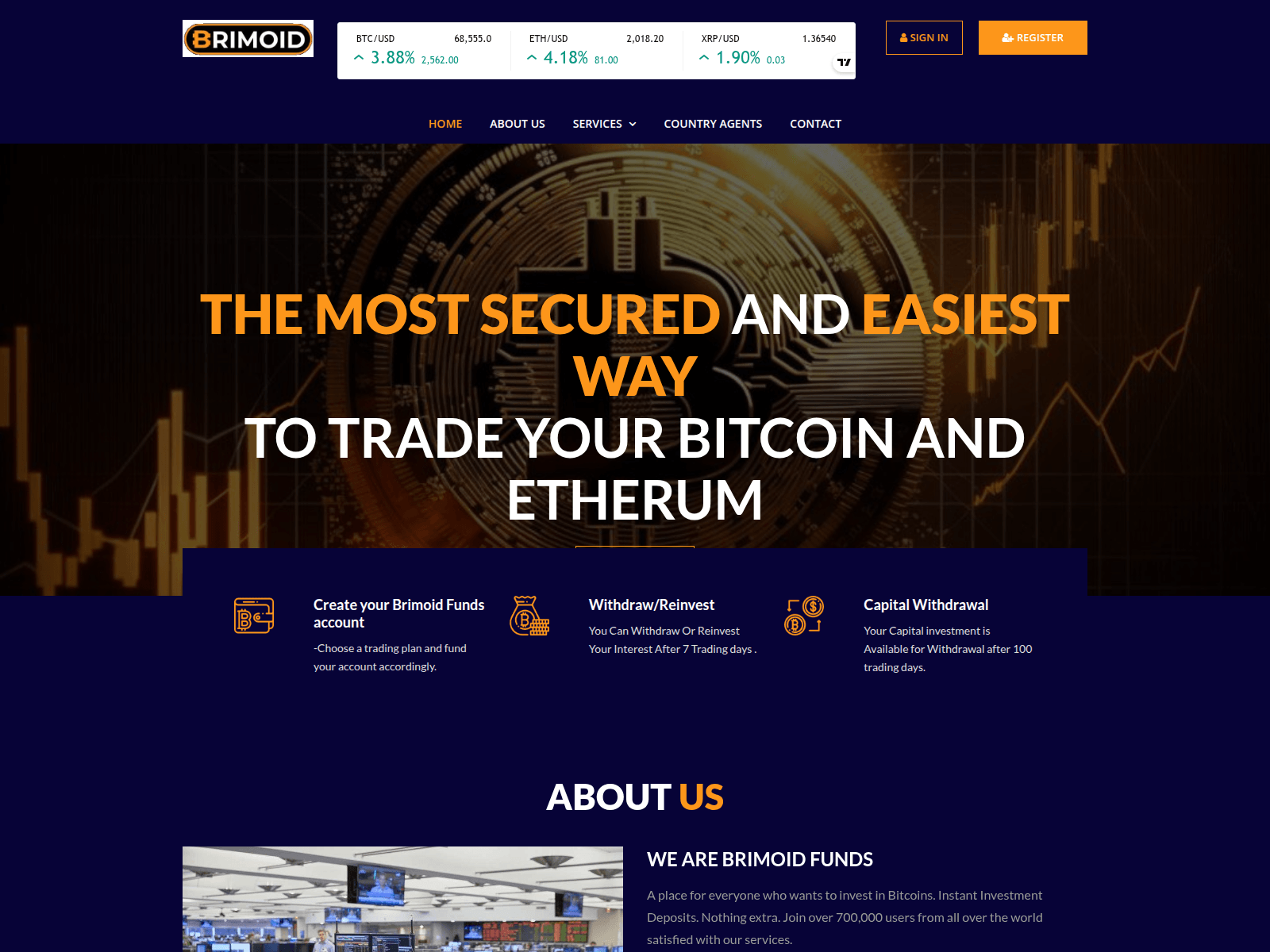 Screenshot of brimoidfunds.com