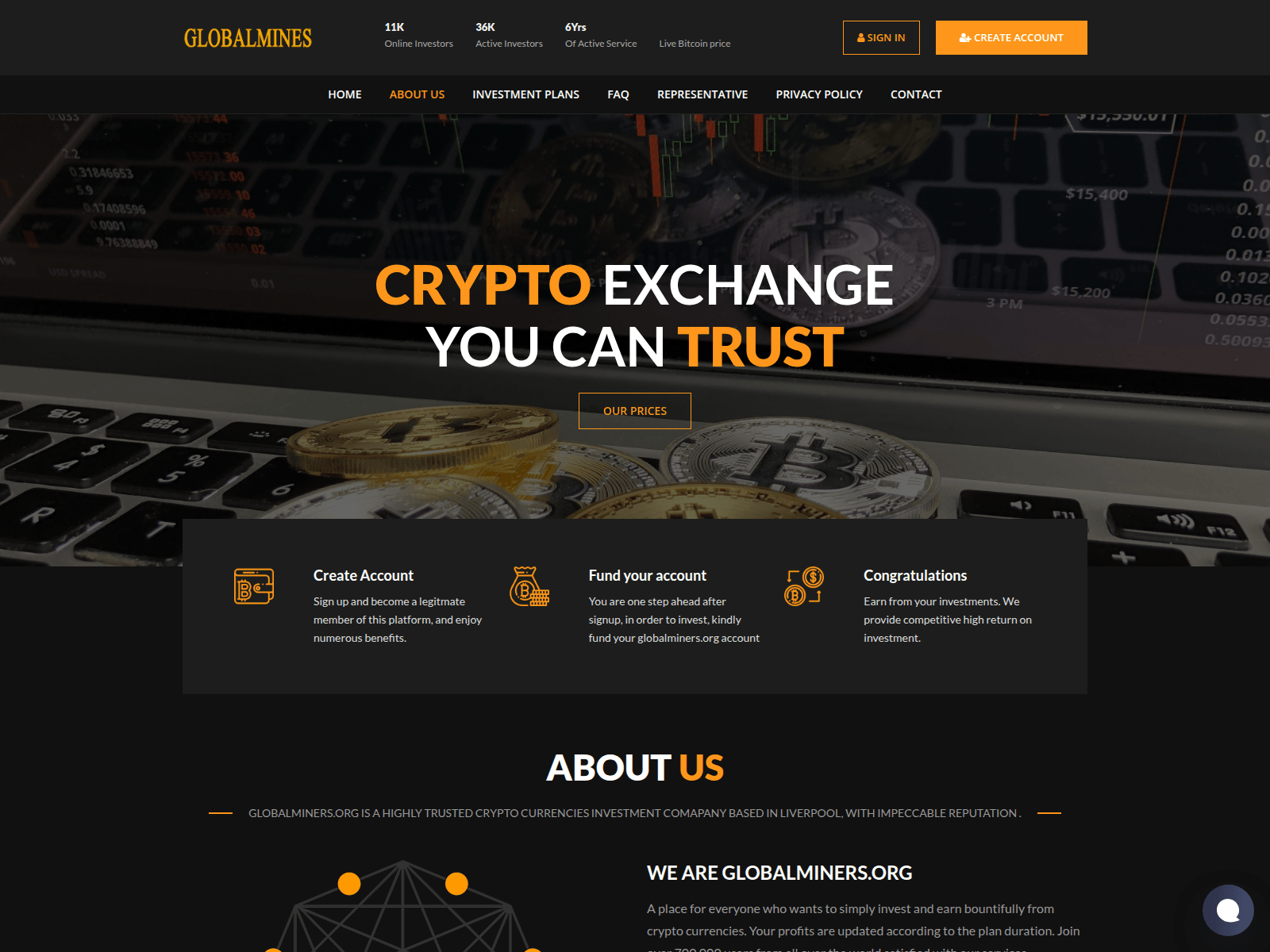 Screenshot of globalminers.org