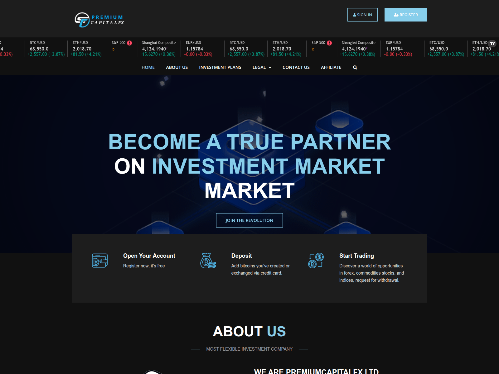 Screenshot of premiumcapitalfx.ltd