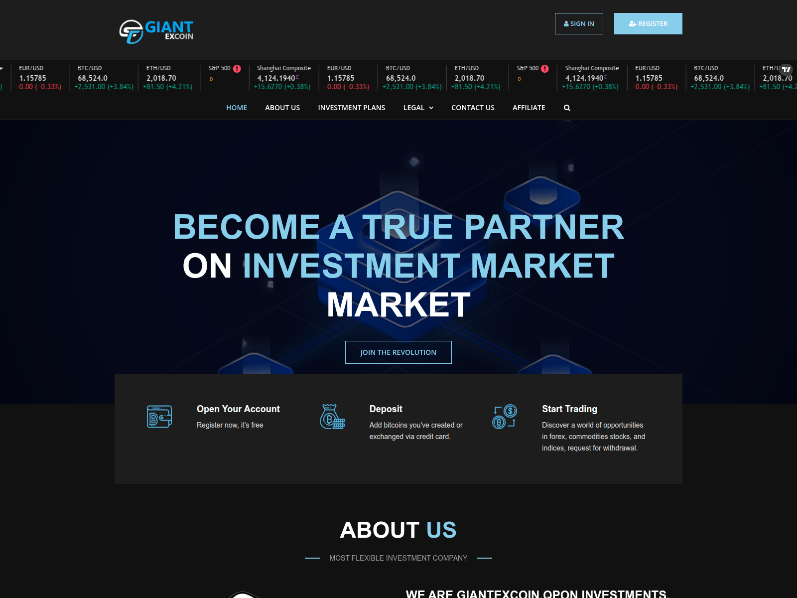 Screenshot of giantexcoin.qpon