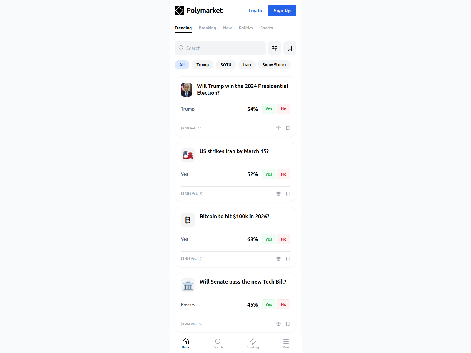 Screenshot of polymarkets.click