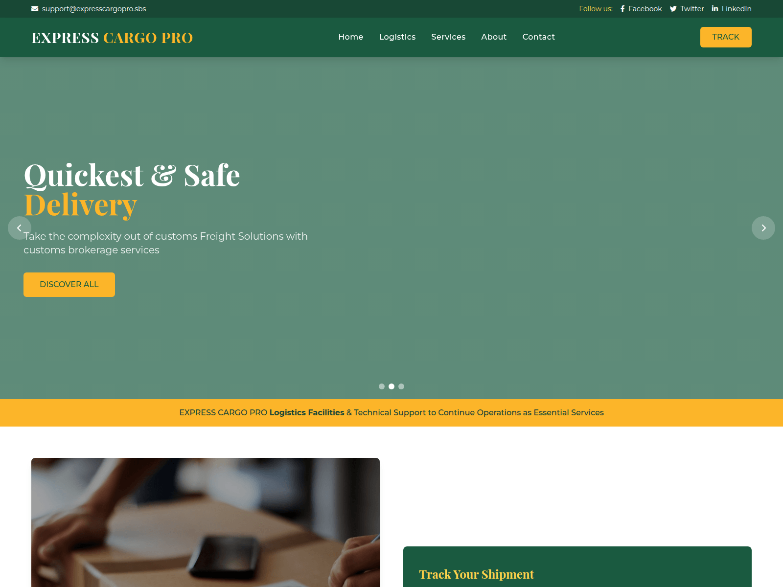 Screenshot of expresscargopro.sbs