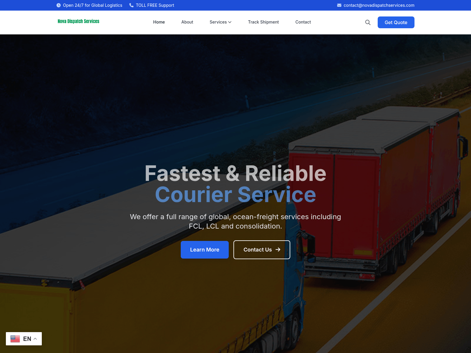 Screenshot of novadispatchservices.com