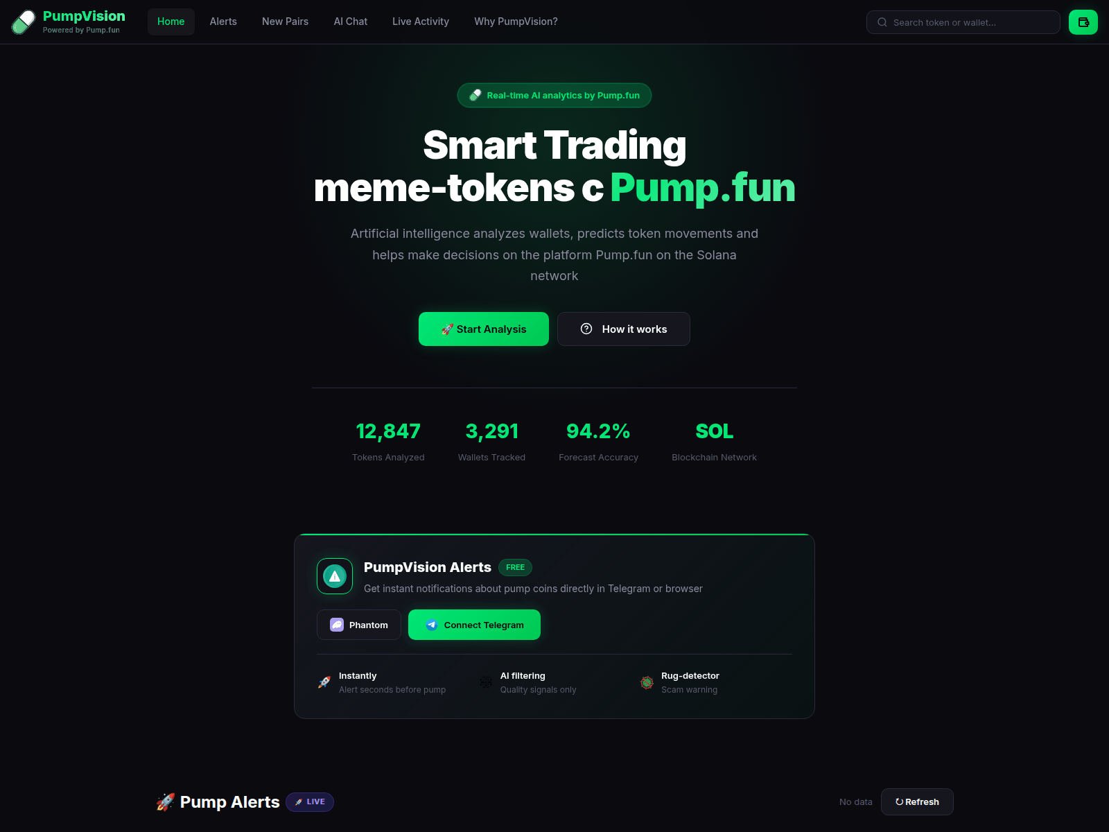 Screenshot of pumpvision.trade