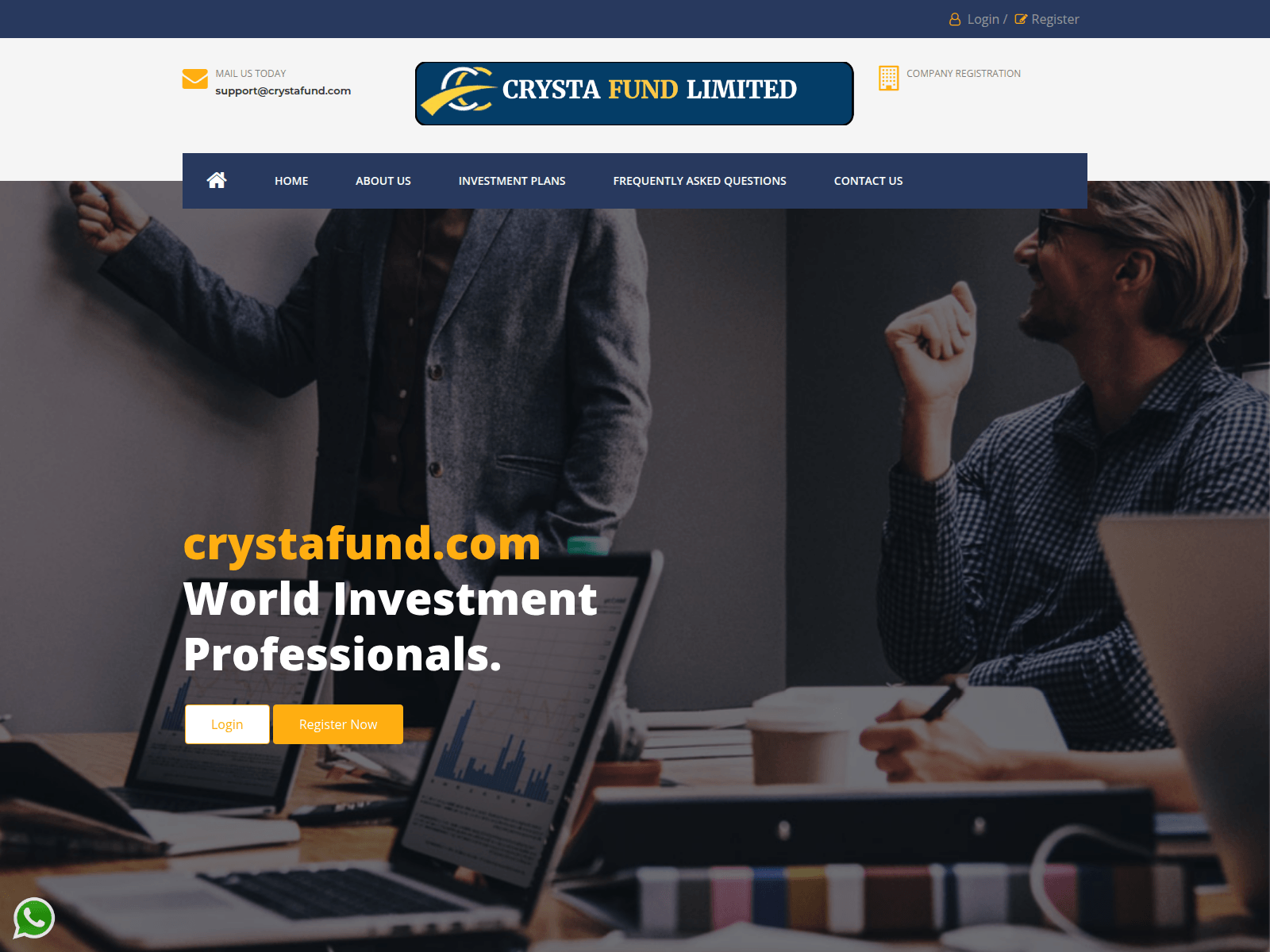 Screenshot of crystafund.com