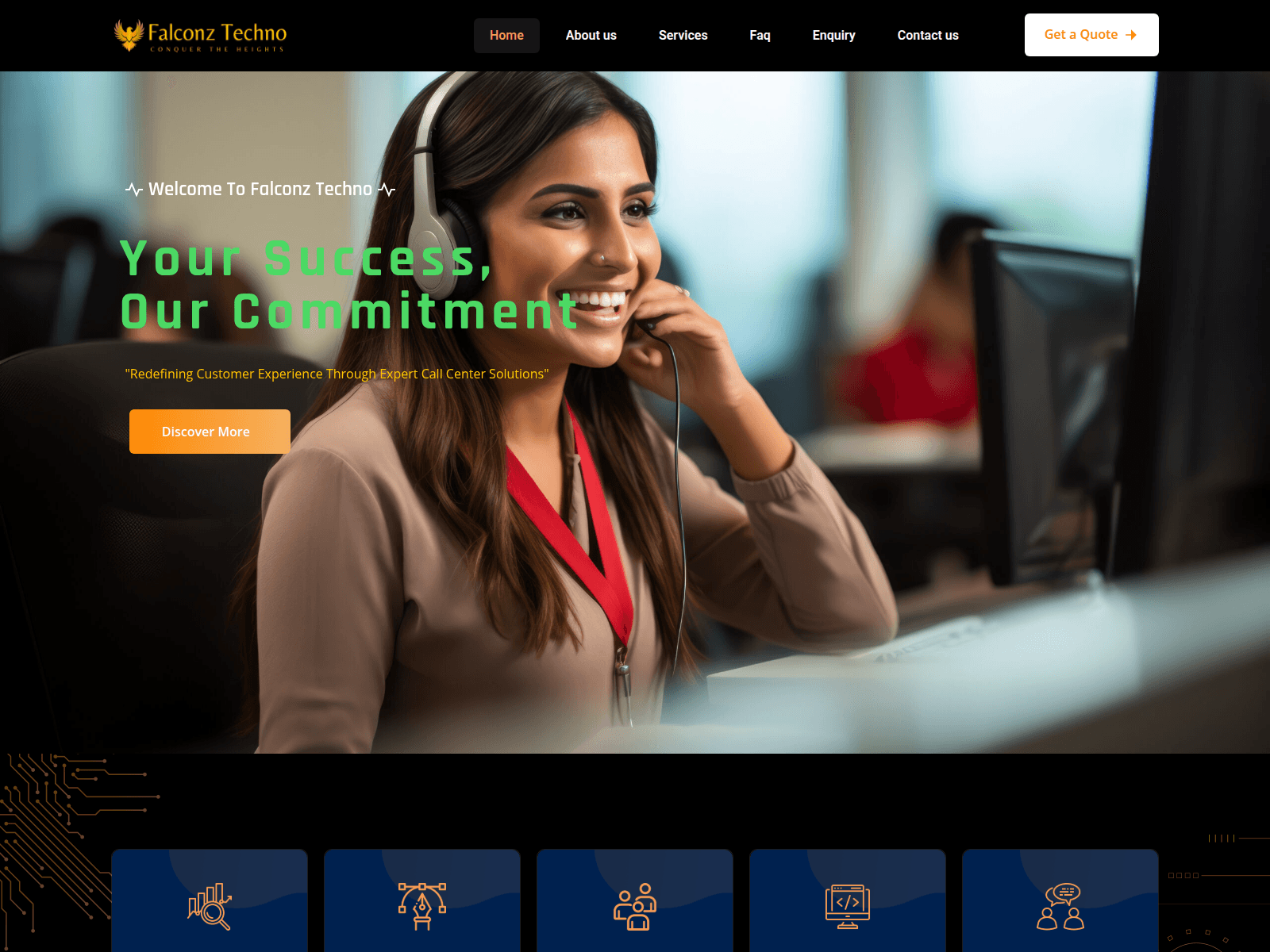 Screenshot of falconztechno.com