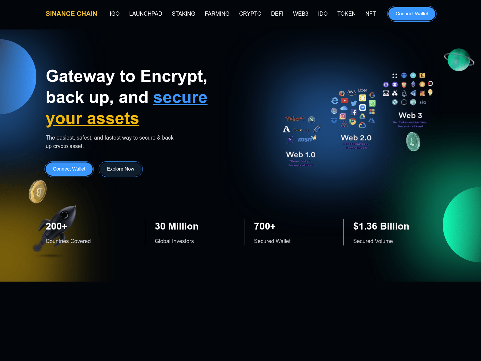 Screenshot of sinancechain.com