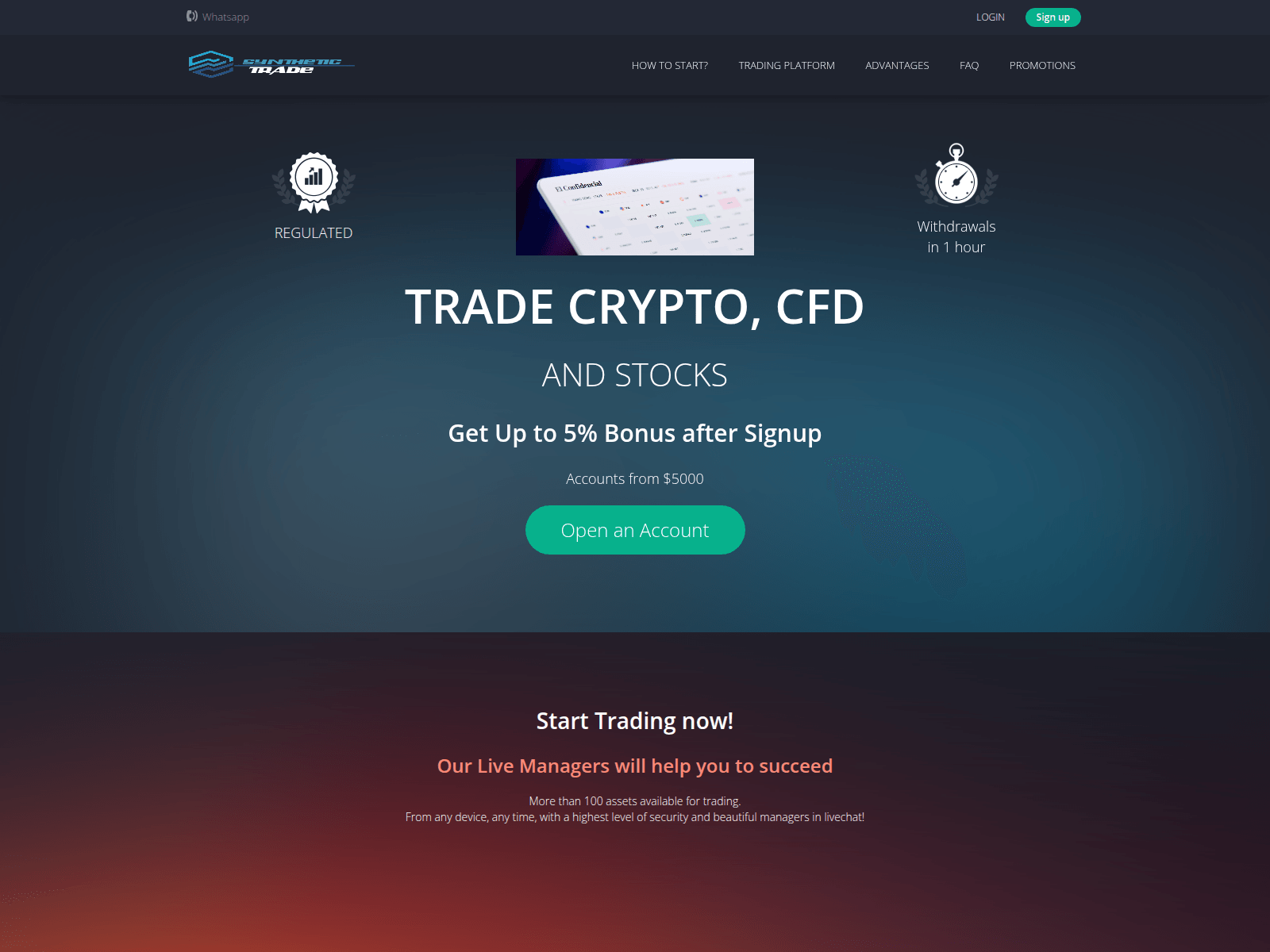 Screenshot of synthetictrade.net